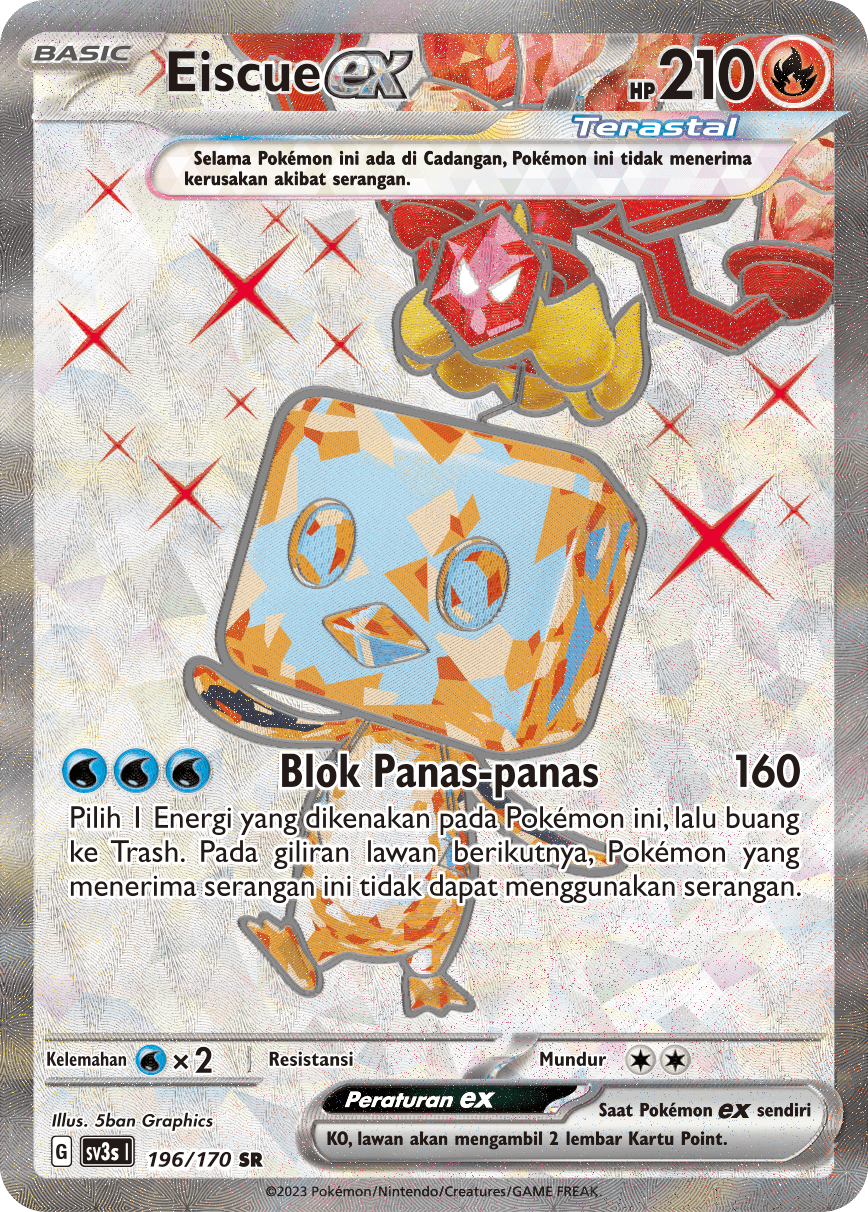 Eiscue ex 196 — Kilau Hitam (Indonesian Pokémon TCG card)
