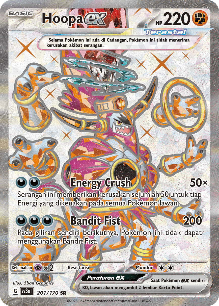 Hoopa ex 201 — Kilau Hitam (Indonesian Pokémon TCG card)