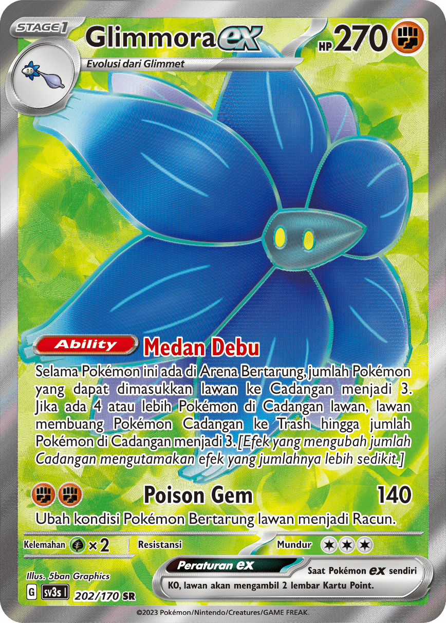 Glimmora ex 202 — Kilau Hitam (Indonesian Pokémon TCG card)