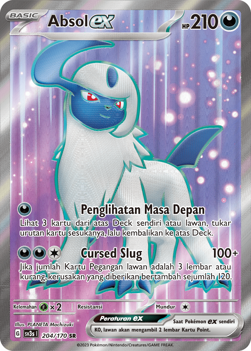 Absol ex 204 — Kilau Hitam (Indonesian Pokémon TCG card)