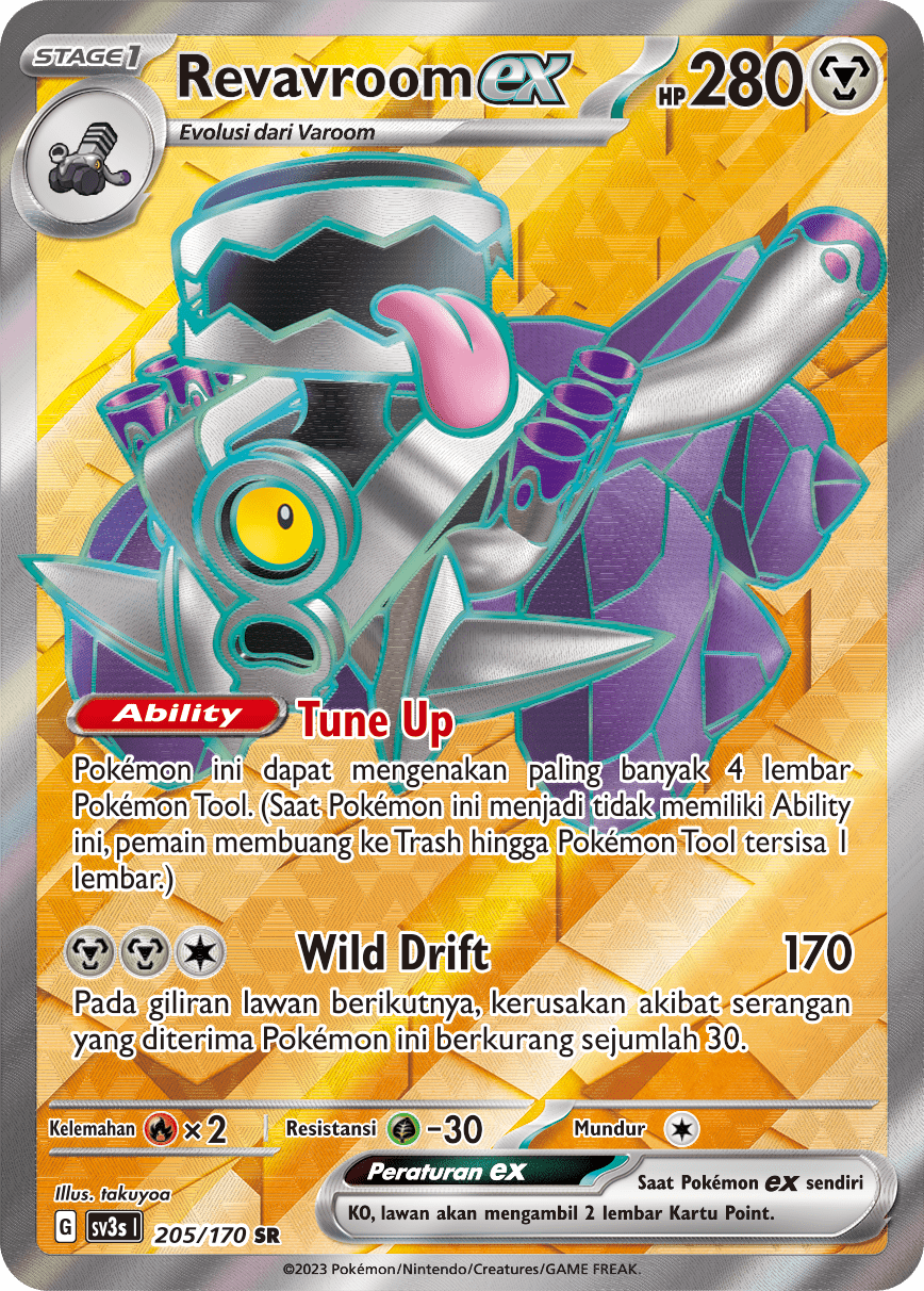 Revavroom ex 205 — Kilau Hitam (Indonesian Pokémon TCG card)