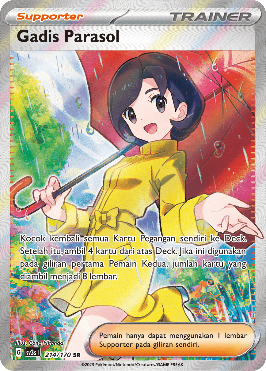 Gadis Parasol 214 — Kilau Hitam (Indonesian Pokémon TCG card)