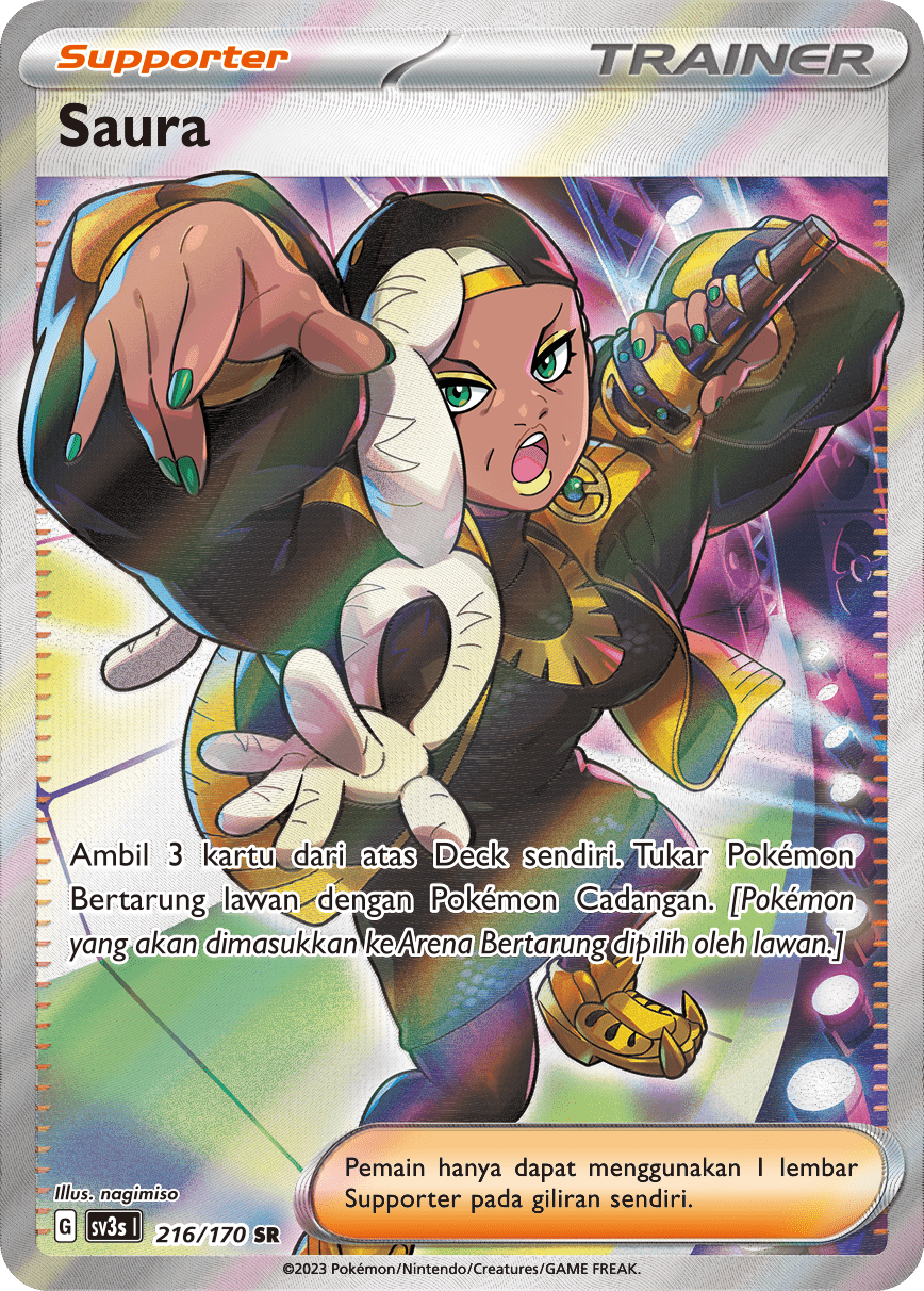 Saura 216 — Kilau Hitam (Indonesian Pokémon TCG card)