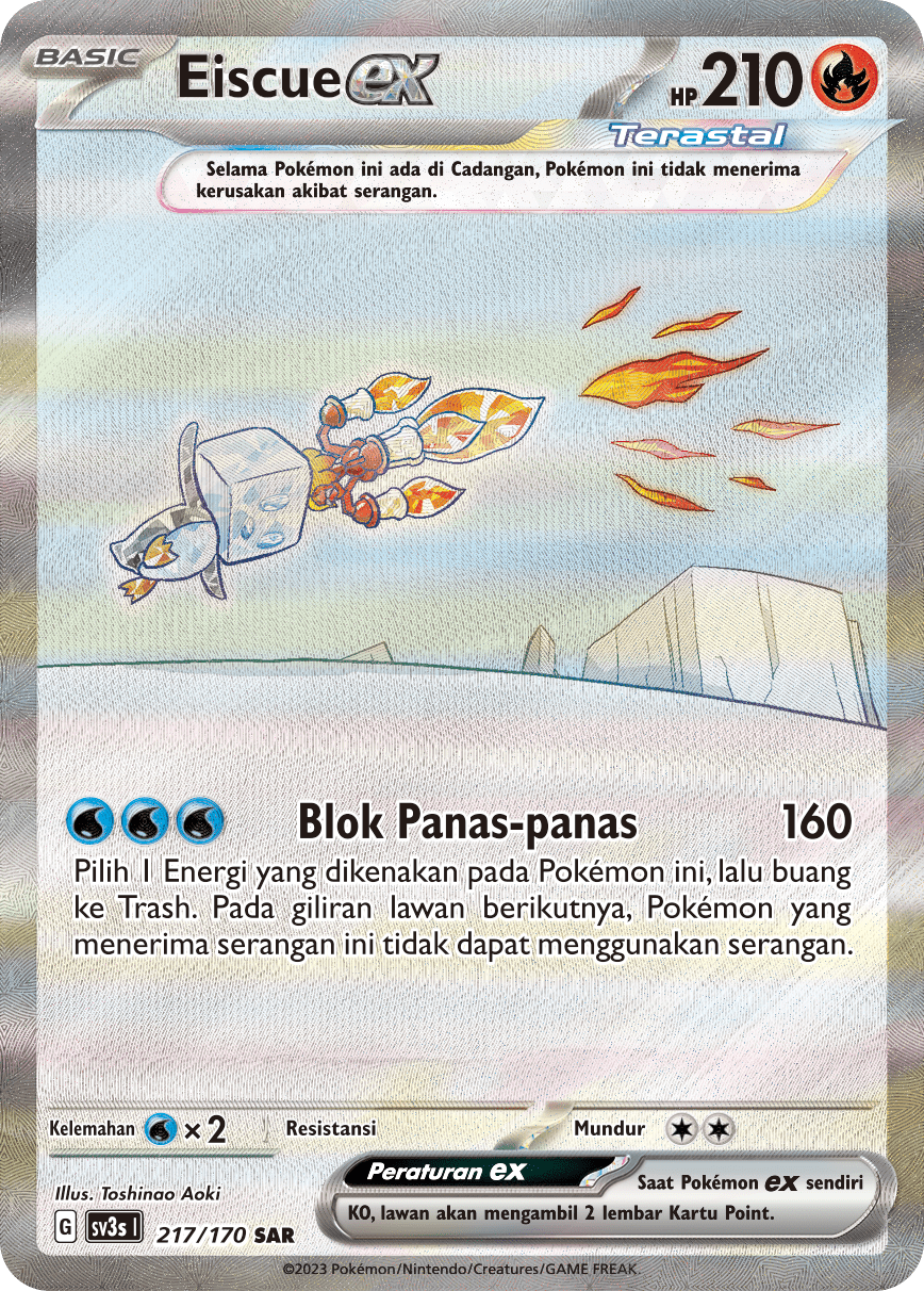 Eiscue ex 217 — Kilau Hitam (Indonesian Pokémon TCG card)