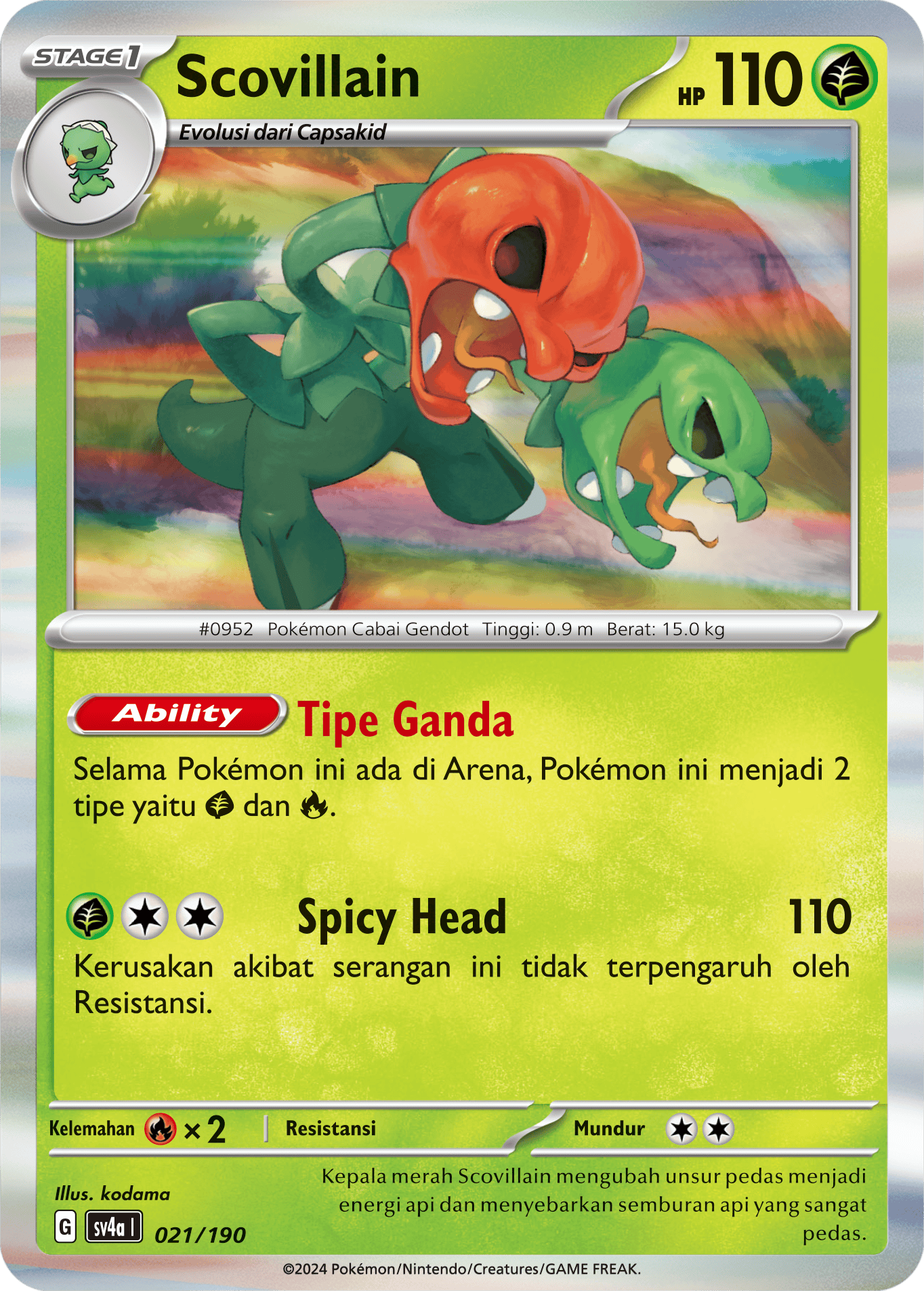 Scovillain 021 — Harta Berkilau ex (Indonesian Pokémon TCG card)