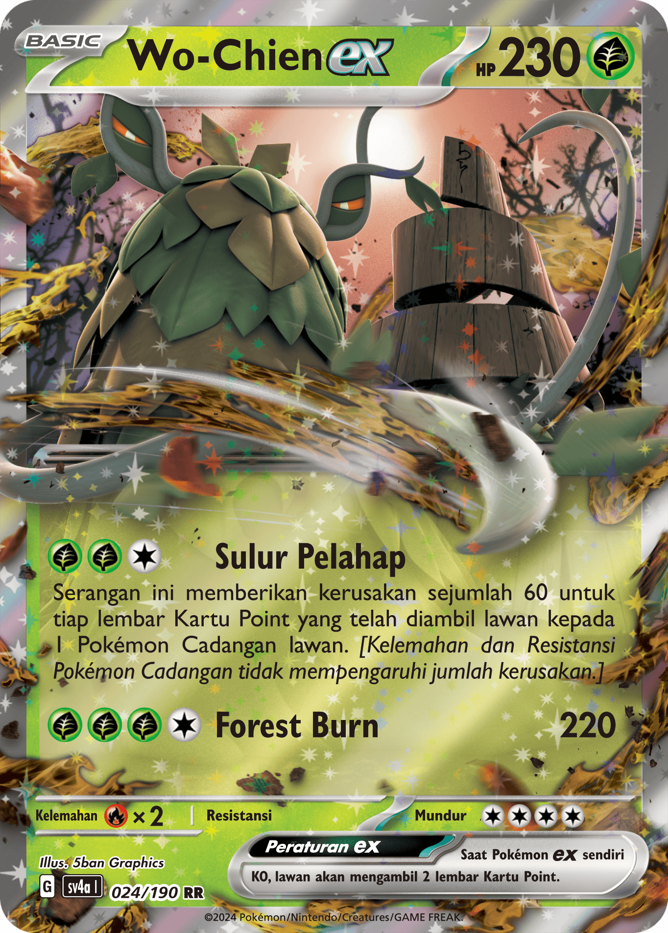 Wo-Chien ex 024 — Harta Berkilau ex (Indonesian Pokémon TCG card)