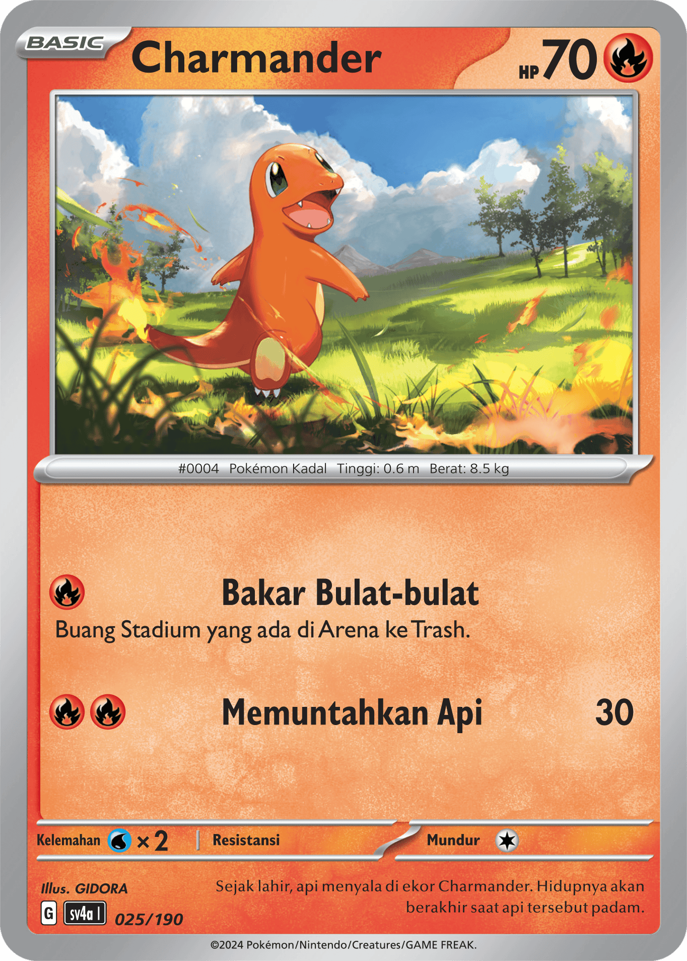 Charmander 025 — Harta Berkilau ex (Indonesian Pokémon TCG card)