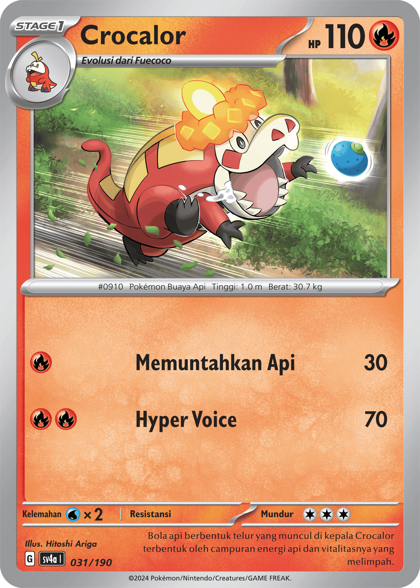 Crocalor 031 — Harta Berkilau ex (Indonesian Pokémon TCG card)
