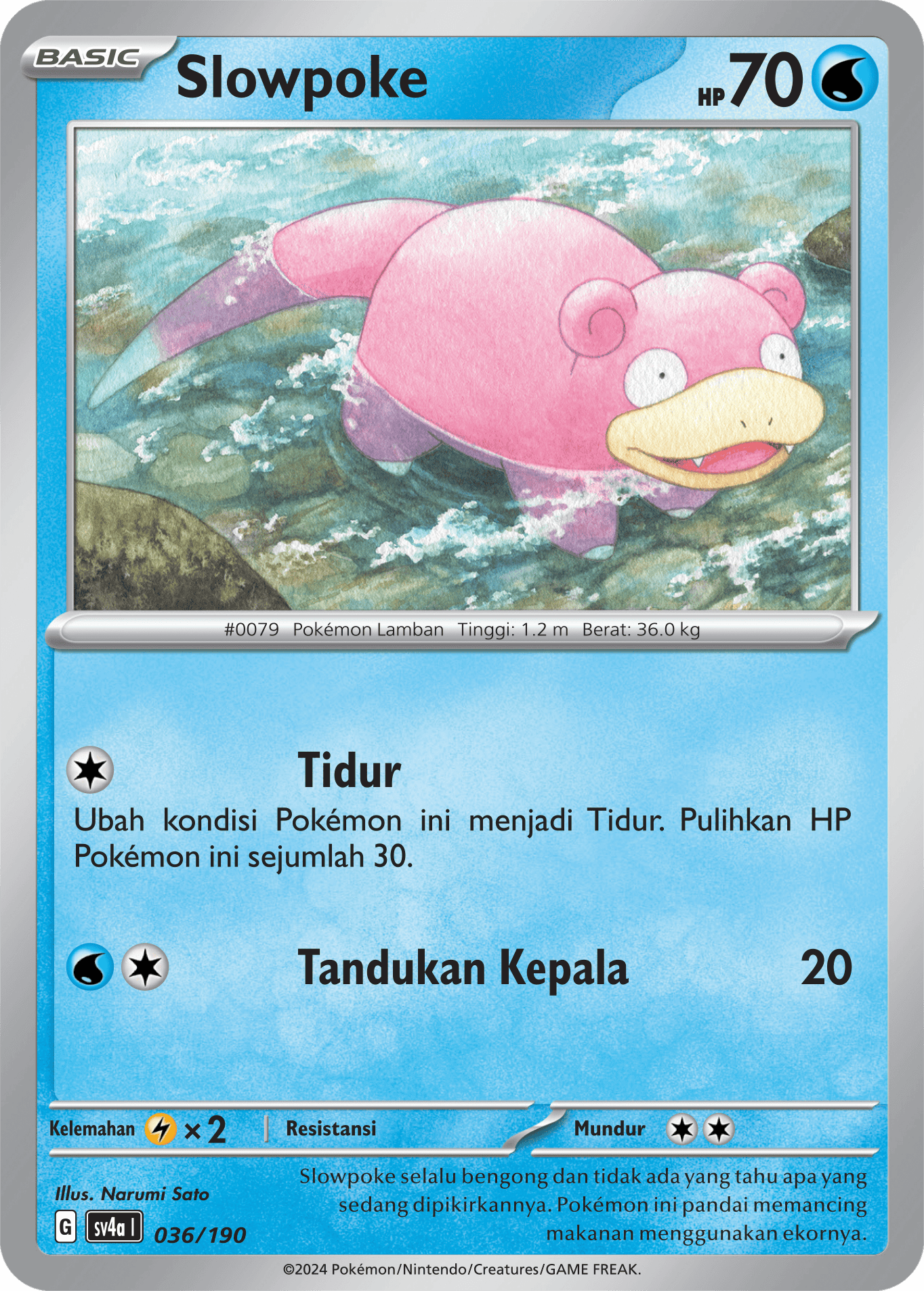 Slowpoke 036 — Harta Berkilau ex (Indonesian Pokémon TCG card)