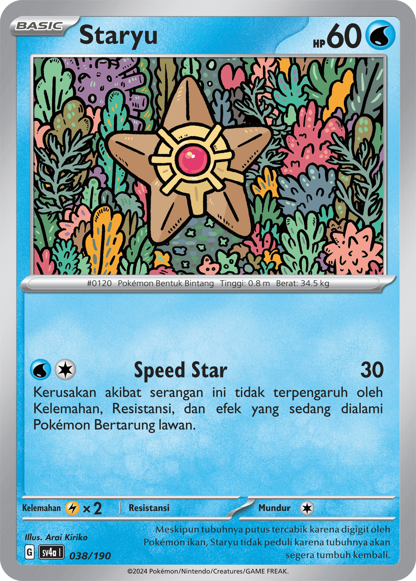 Staryu 038 — Harta Berkilau ex (Indonesian Pokémon TCG card)