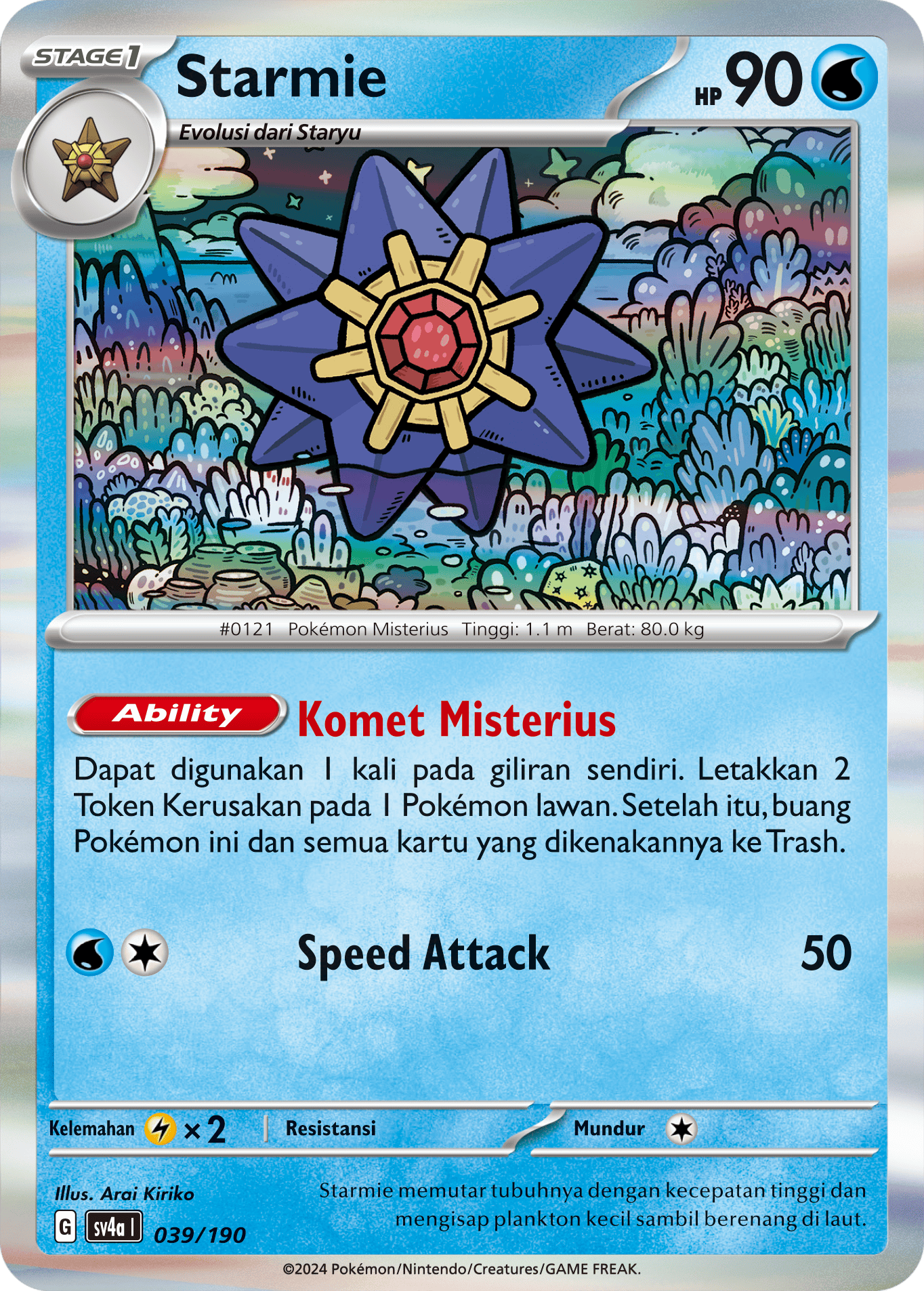 Starmie 039 — Harta Berkilau ex (Indonesian Pokémon TCG card)