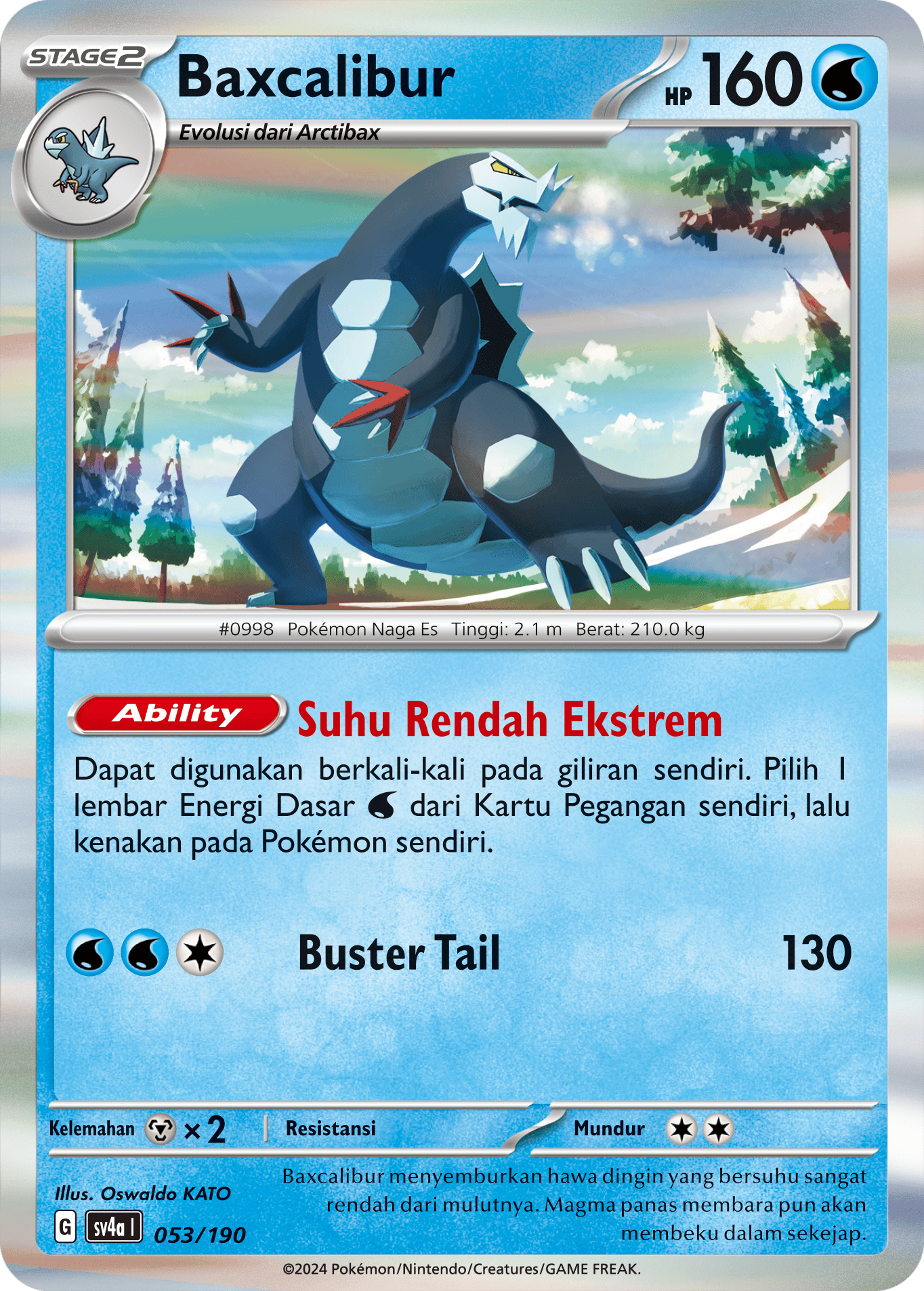 Baxcalibur 053 — Harta Berkilau ex (Indonesian Pokémon TCG card)
