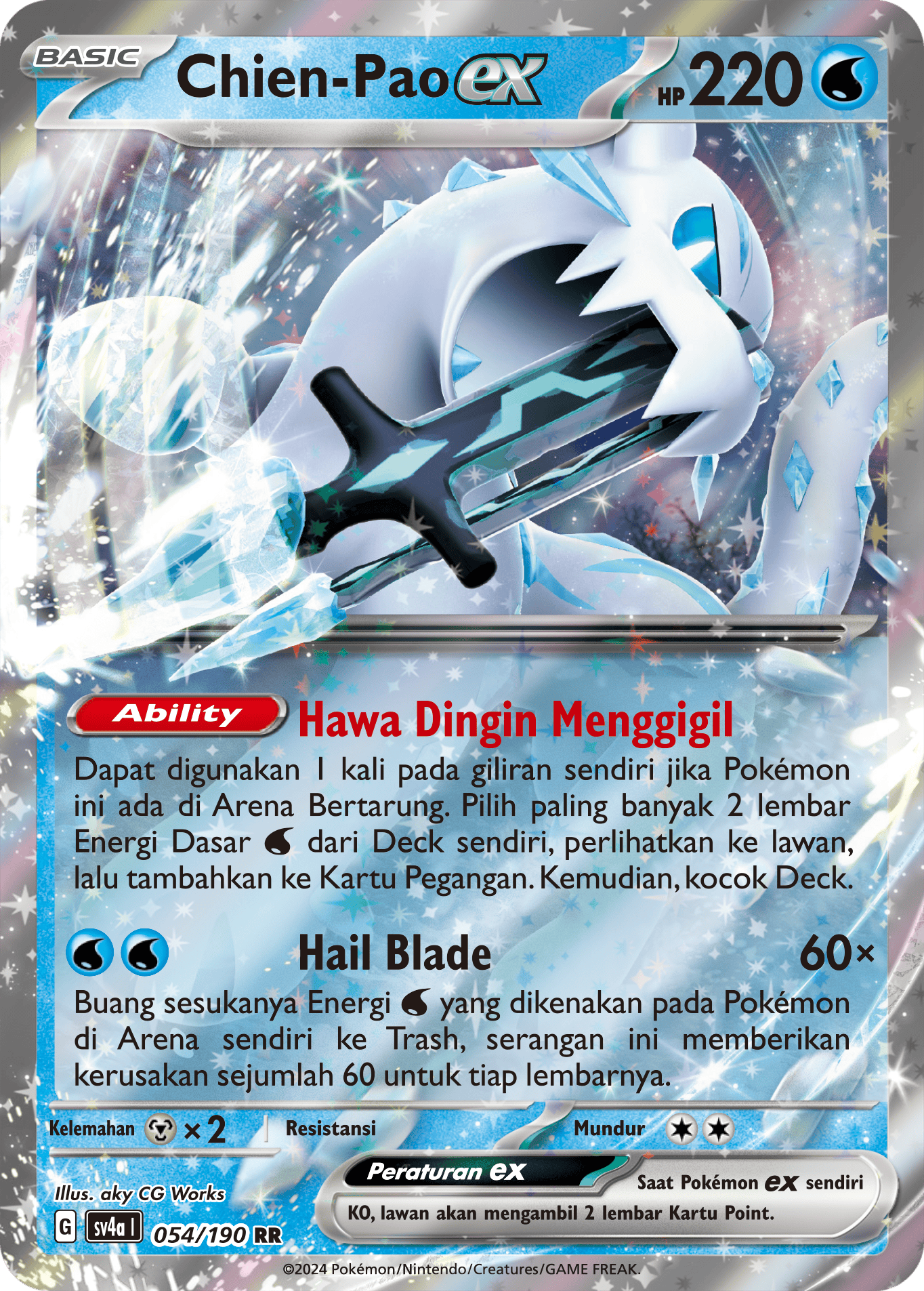Chien-Pao ex 054 — Harta Berkilau ex (Indonesian Pokémon TCG card)