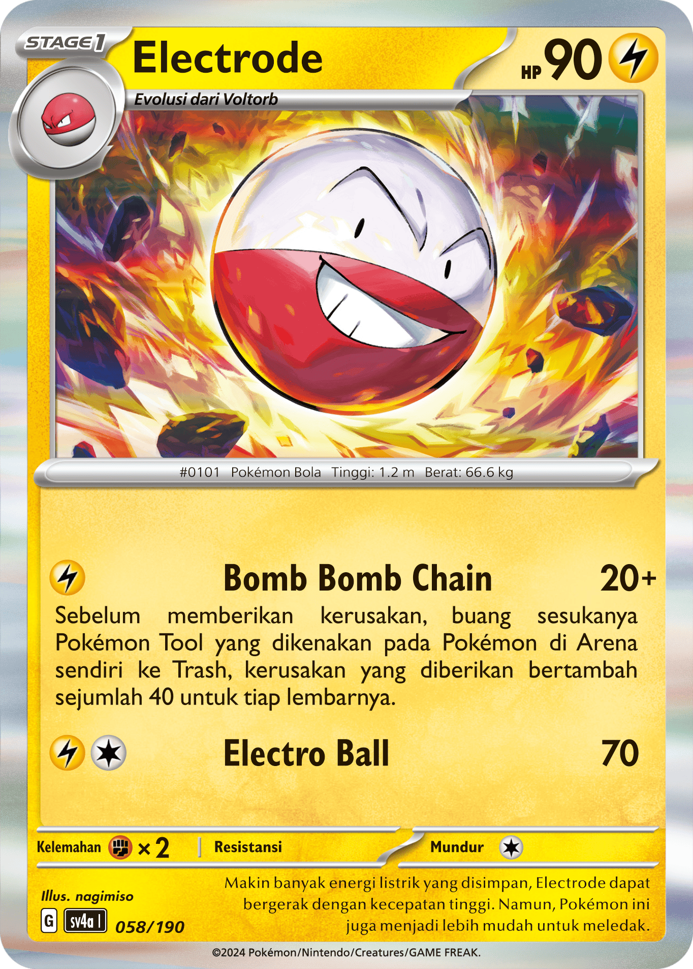 Electrode 058 — Harta Berkilau ex (Indonesian Pokémon TCG card)