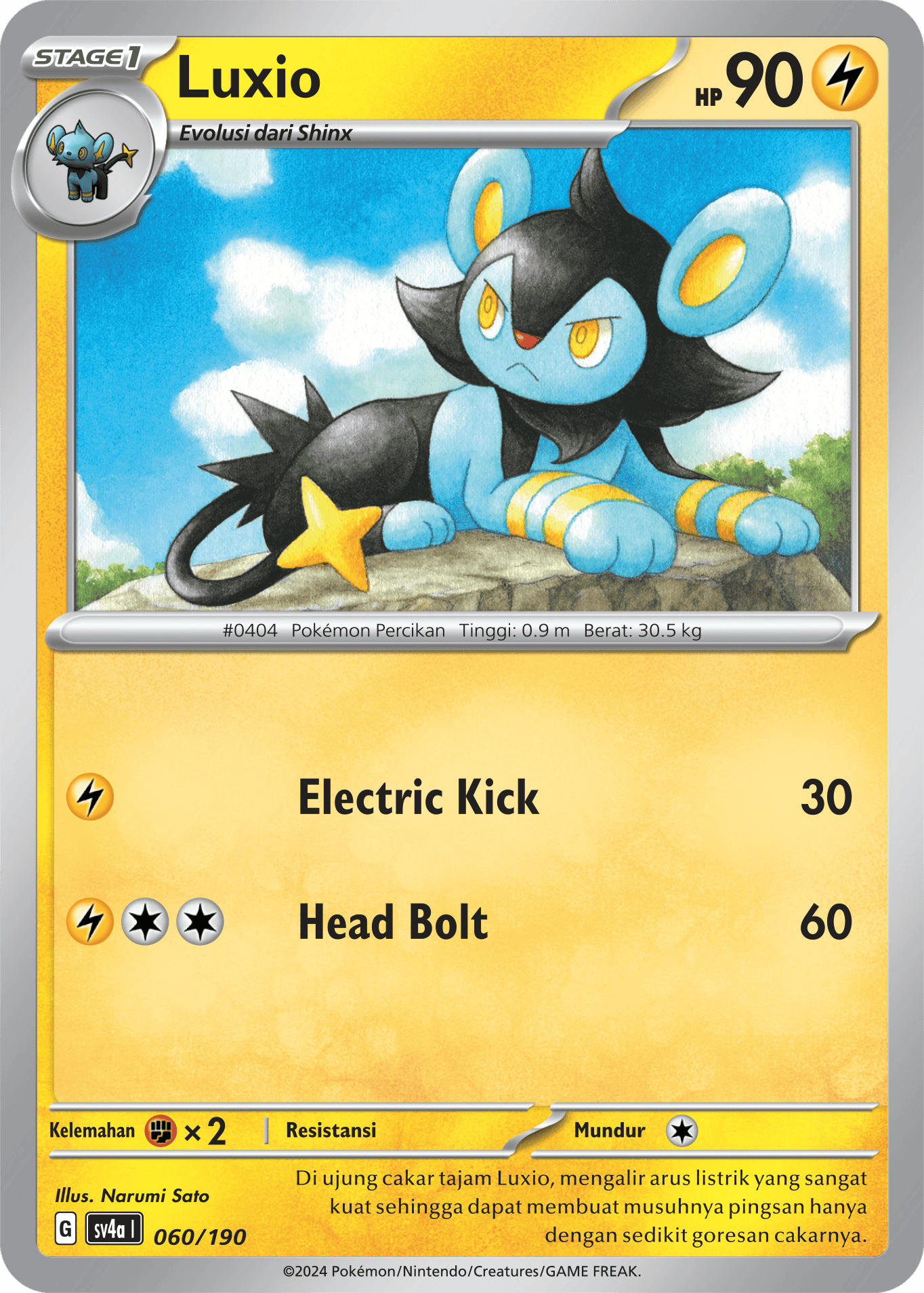 Luxio 060 — Harta Berkilau ex (Indonesian Pokémon TCG card)