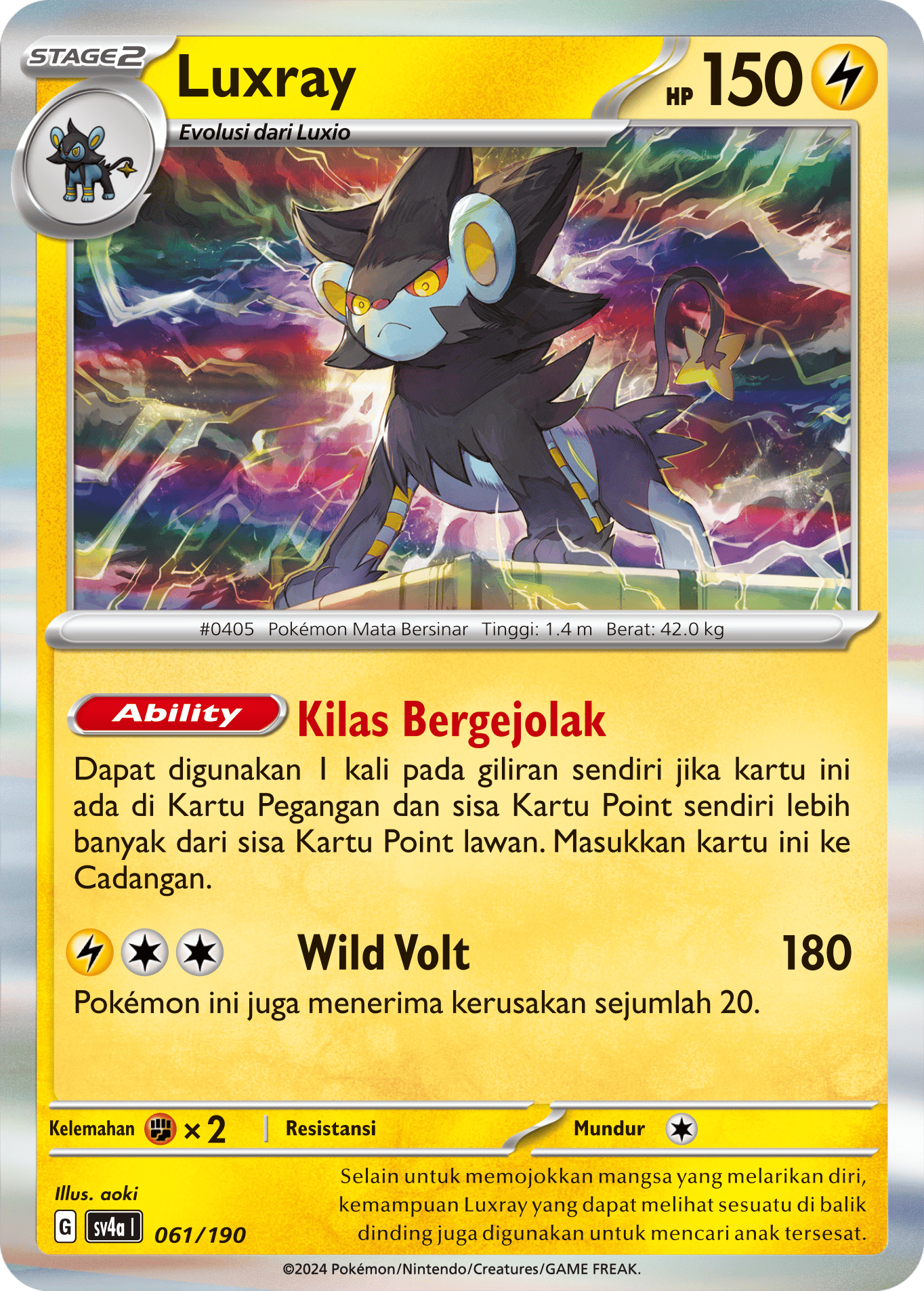 Luxray 061 — Harta Berkilau ex (Indonesian Pokémon TCG card)
