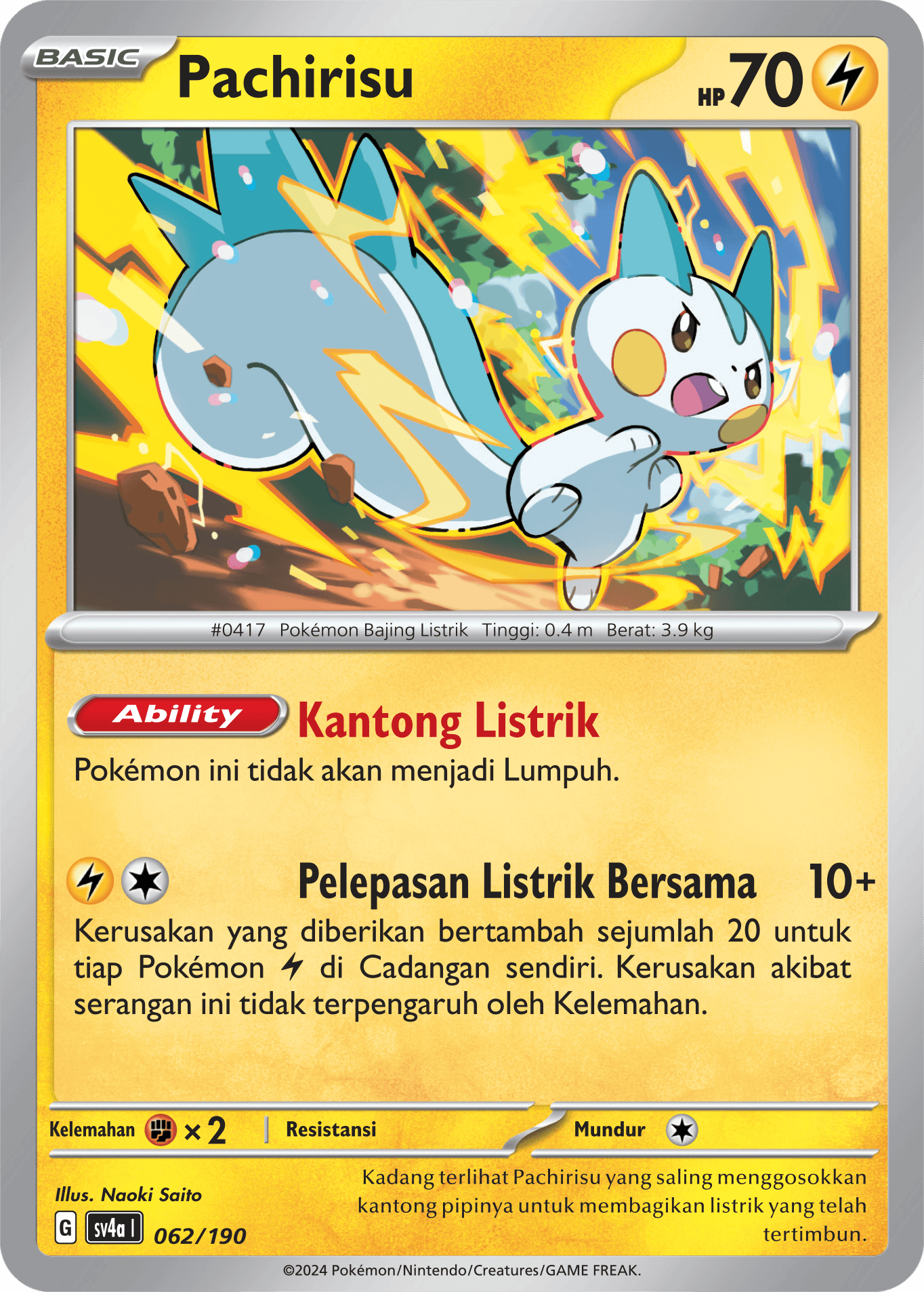 Pachirisu 062 — Harta Berkilau ex (Indonesian Pokémon TCG card)