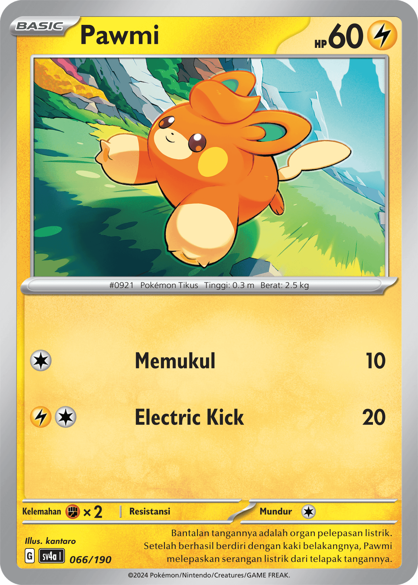 Pawmi 066 — Harta Berkilau ex (Indonesian Pokémon TCG card)