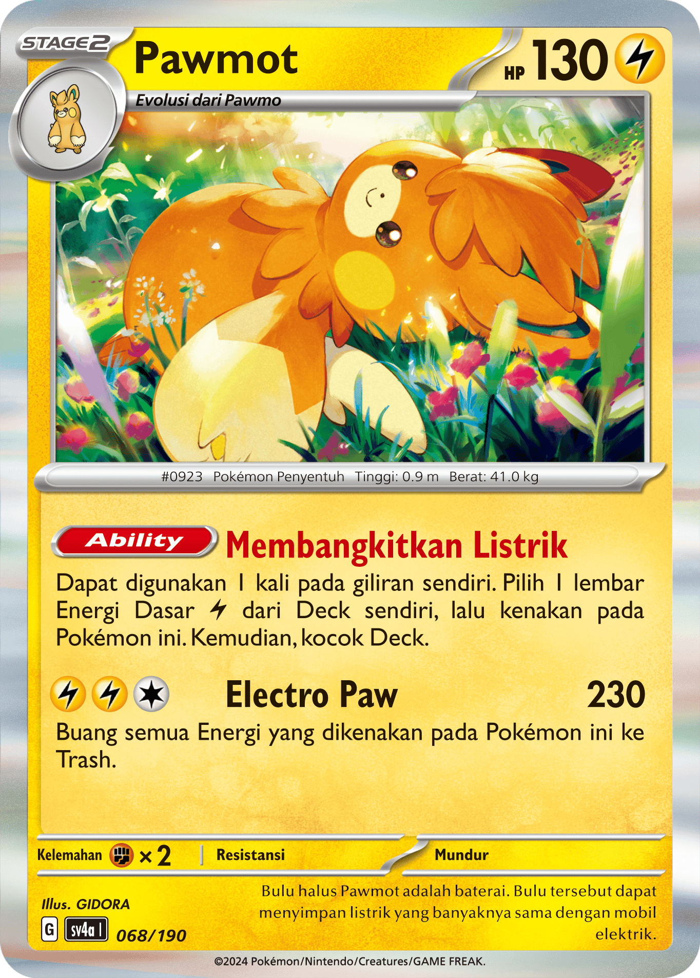 Pawmot 068 — Harta Berkilau ex (Indonesian Pokémon TCG card)