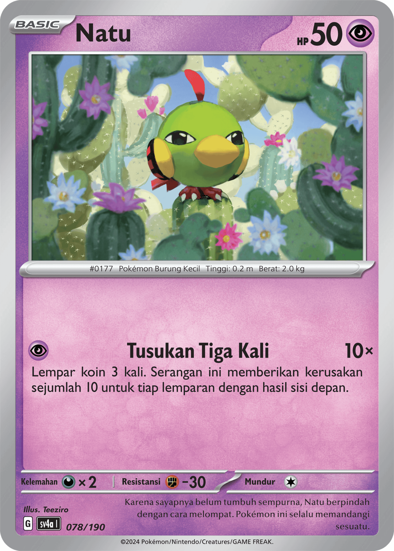 Natu 078 — Harta Berkilau ex (Indonesian Pokémon TCG card)
