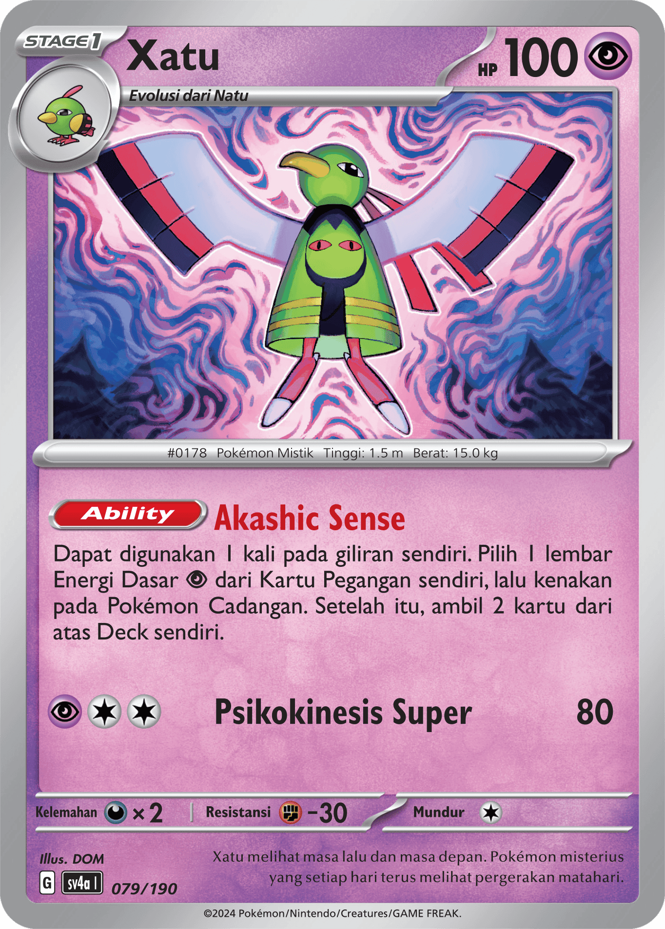 Xatu 079 — Harta Berkilau ex (Indonesian Pokémon TCG card)