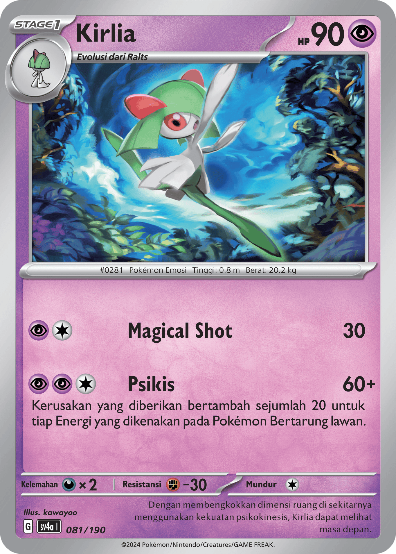 Kirlia 081 — Harta Berkilau ex (Indonesian Pokémon TCG card)