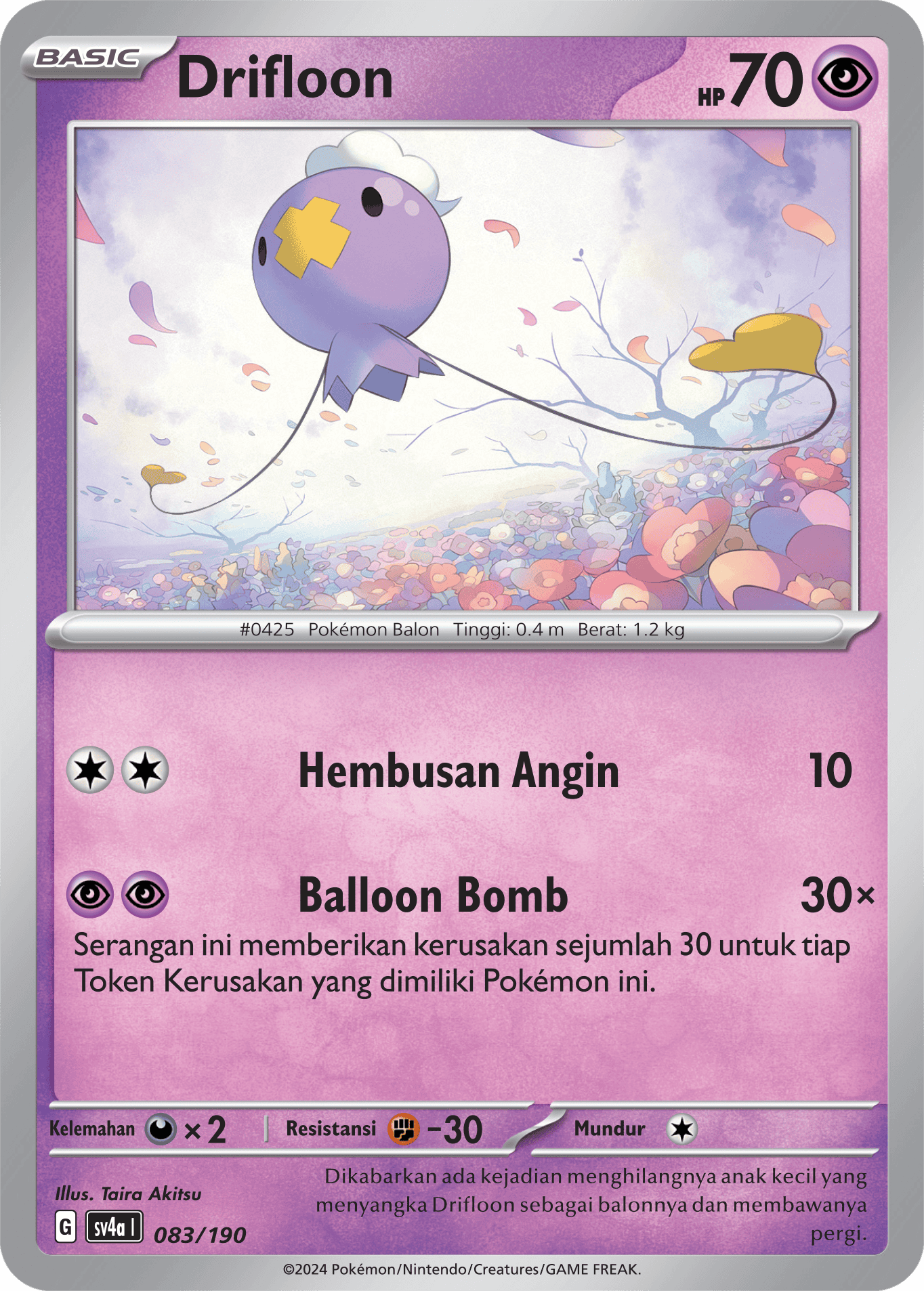 Drifloon 083 — Harta Berkilau ex (Indonesian Pokémon TCG card)