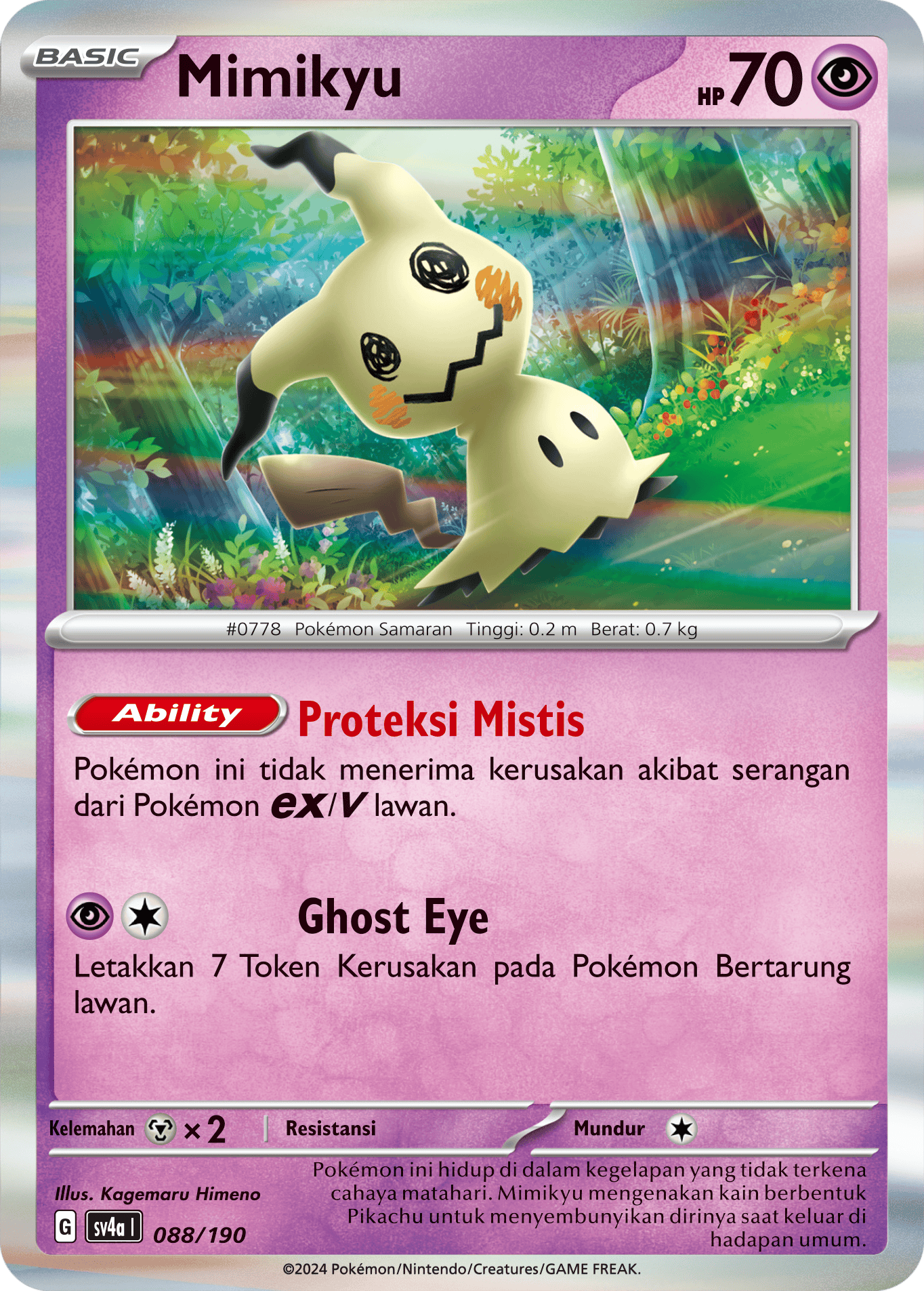 Mimikyu 088 — Harta Berkilau ex (Indonesian Pokémon TCG card)