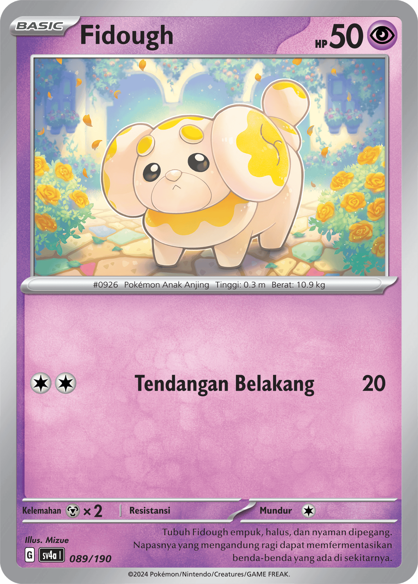 Fidough 089 — Harta Berkilau ex (Indonesian Pokémon TCG card)
