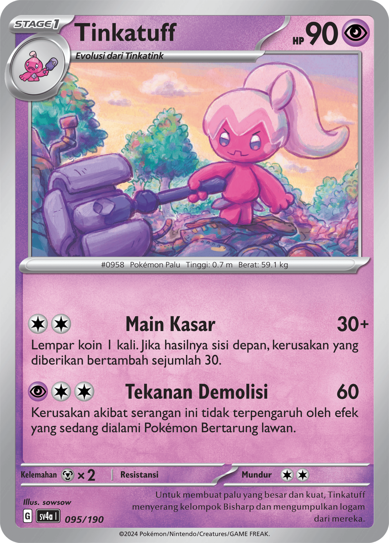 Tinkatuff 095 — Harta Berkilau ex (Indonesian Pokémon TCG card)