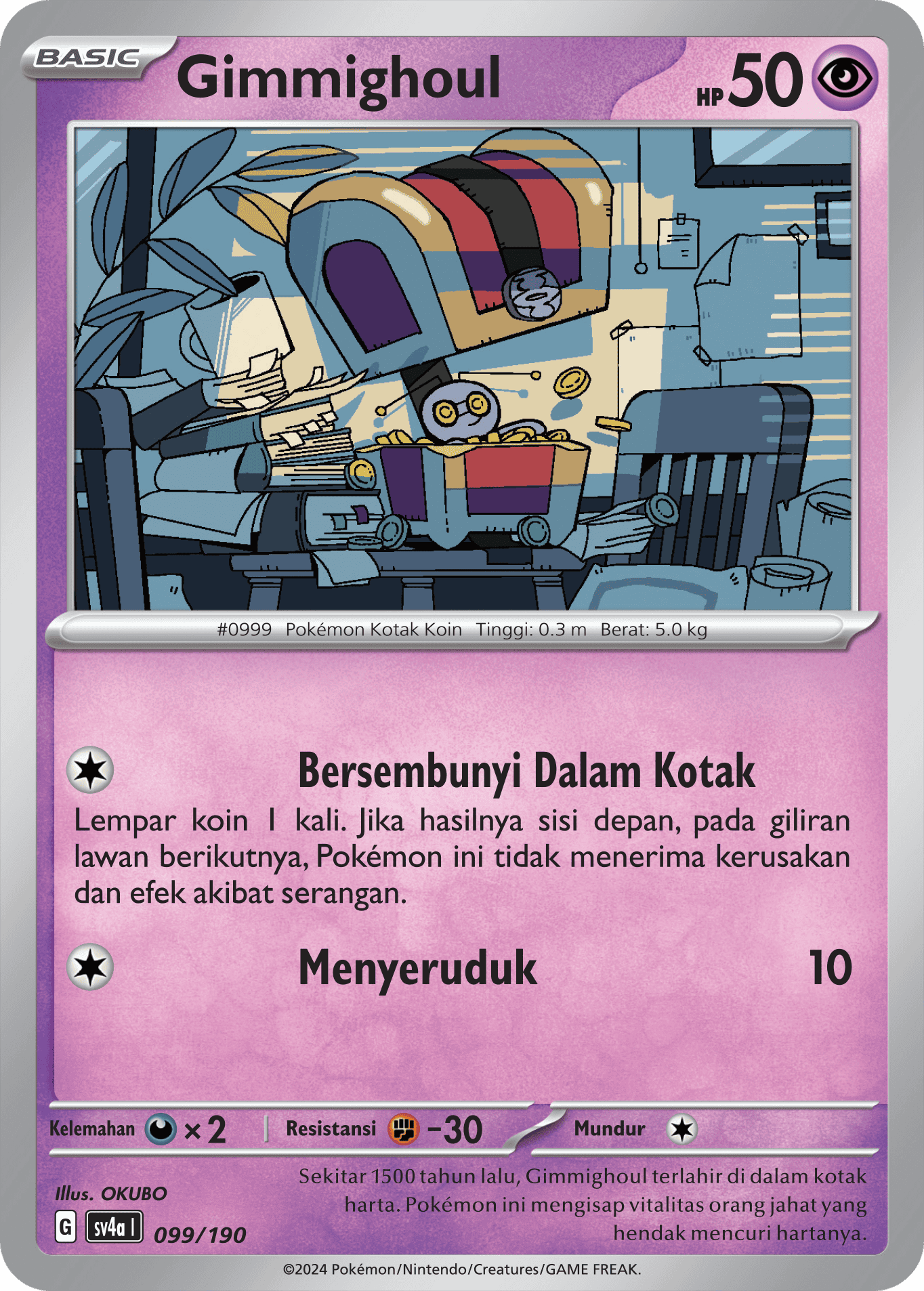Gimmighoul 099 — Harta Berkilau ex (Indonesian Pokémon TCG card)