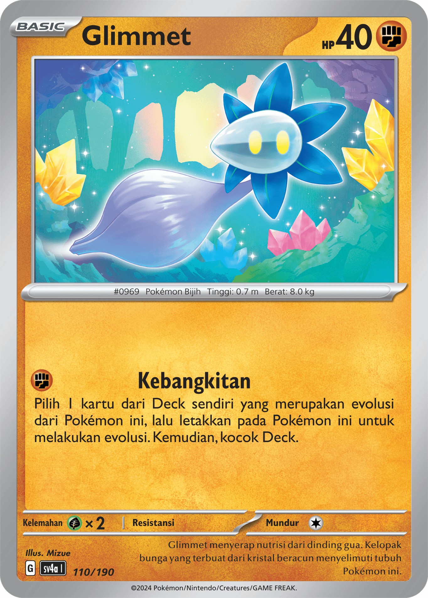 Glimmet 110 — Harta Berkilau ex (Indonesian Pokémon TCG card)