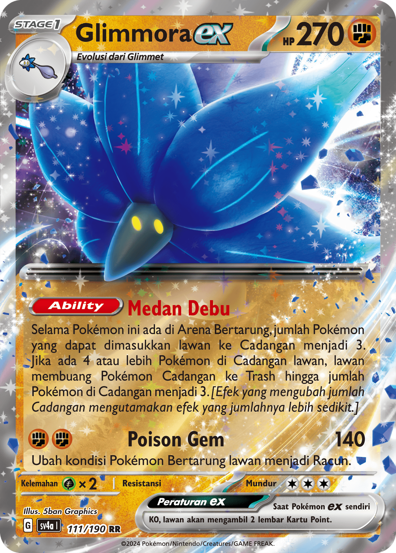 Glimmora ex 111 — Harta Berkilau ex (Indonesian Pokémon TCG card)