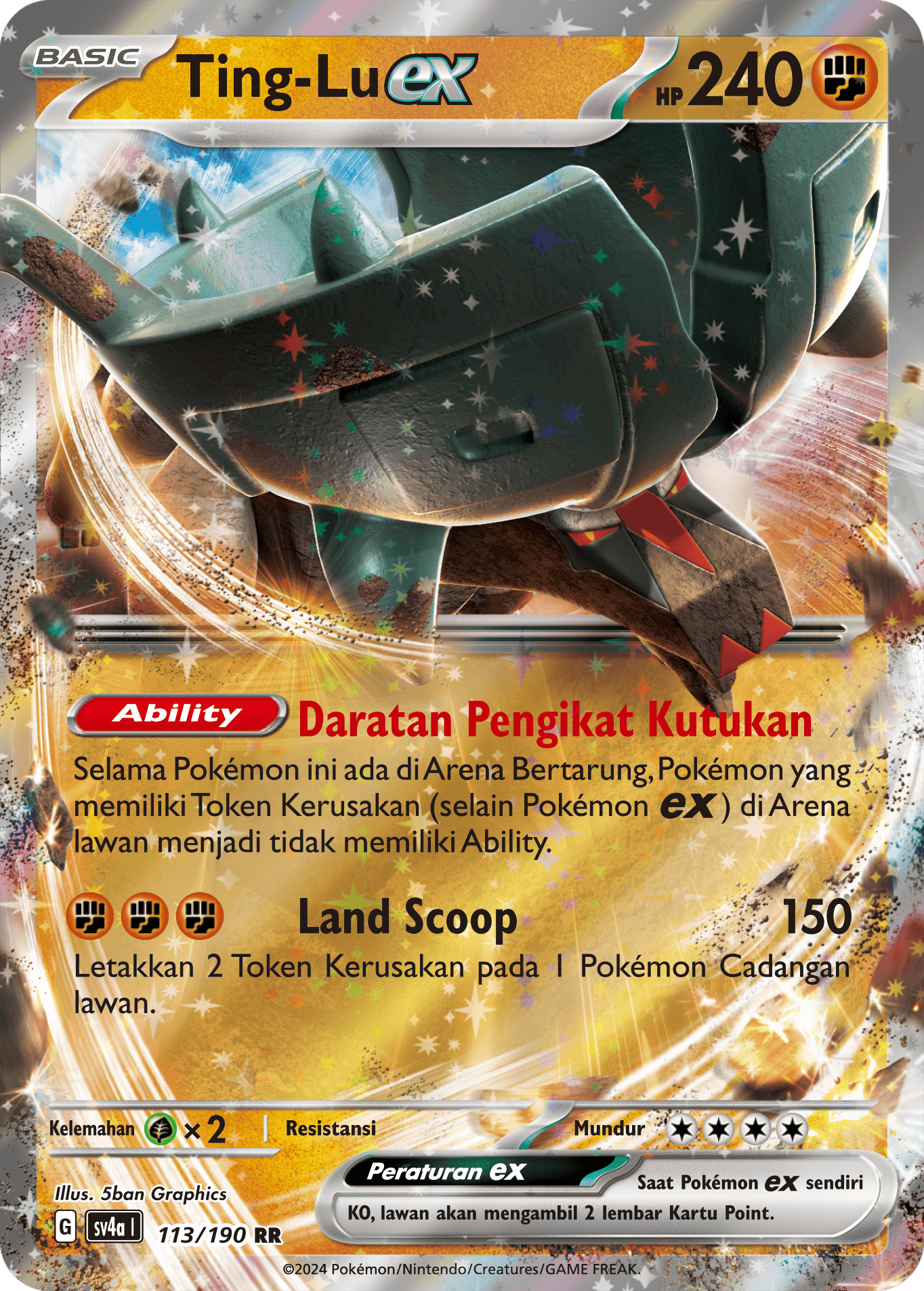 Ting-Lu ex 113 — Harta Berkilau ex (Indonesian Pokémon TCG card)