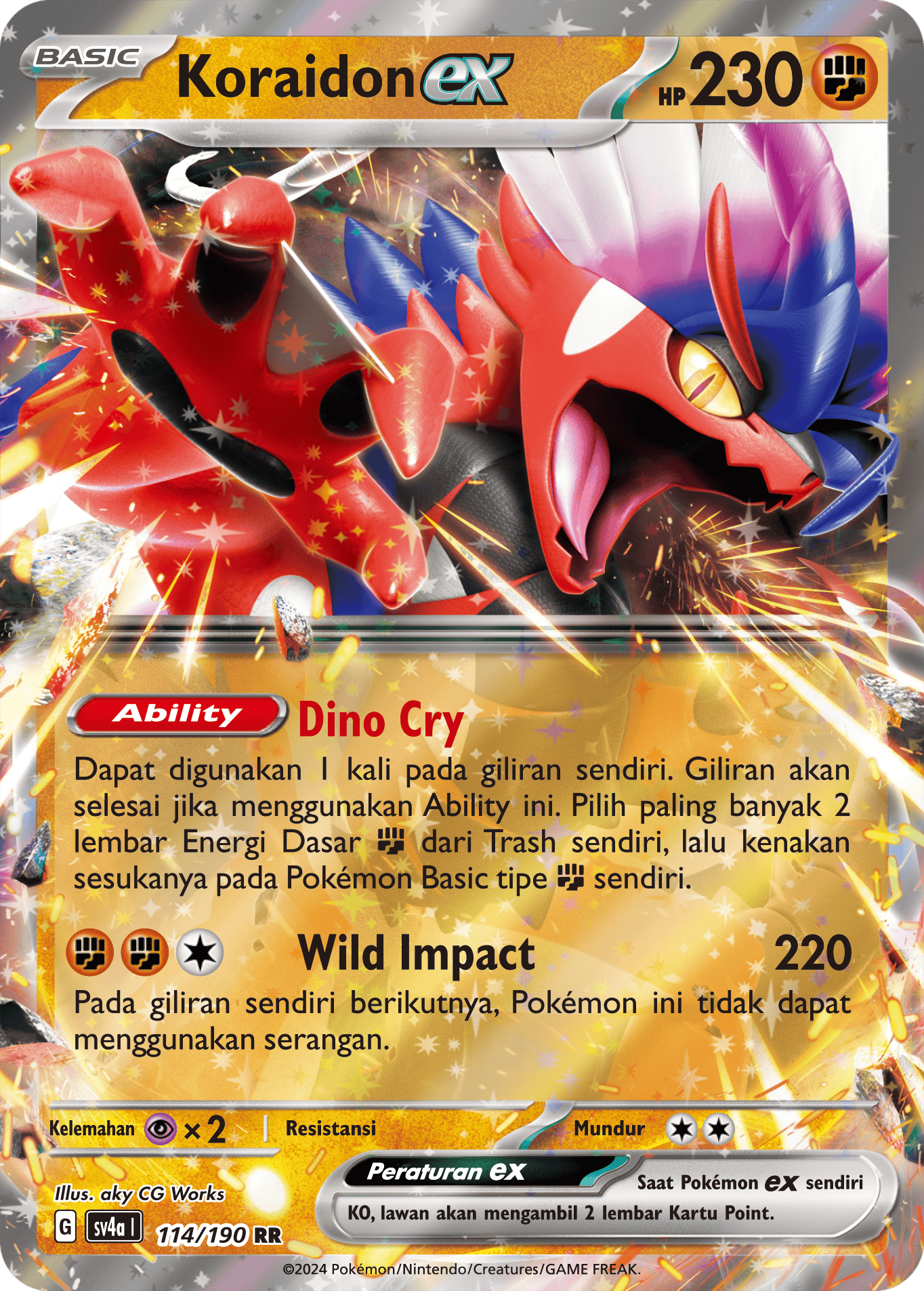 Koraidon ex 114 — Harta Berkilau ex (Indonesian Pokémon TCG card)