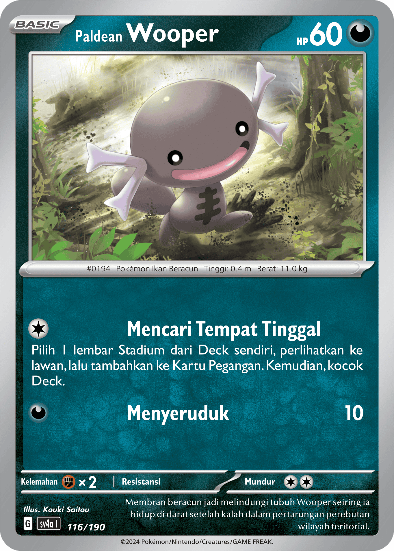 Paldean Wooper 116 — Harta Berkilau ex (Indonesian Pokémon TCG card)