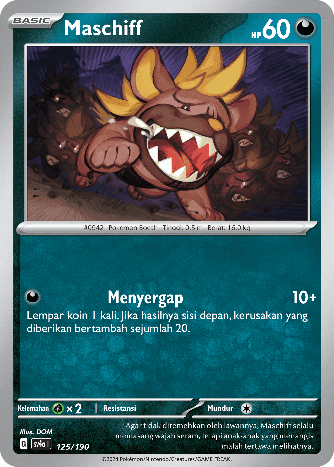 Maschiff 125 — Harta Berkilau ex (Indonesian Pokémon TCG card)