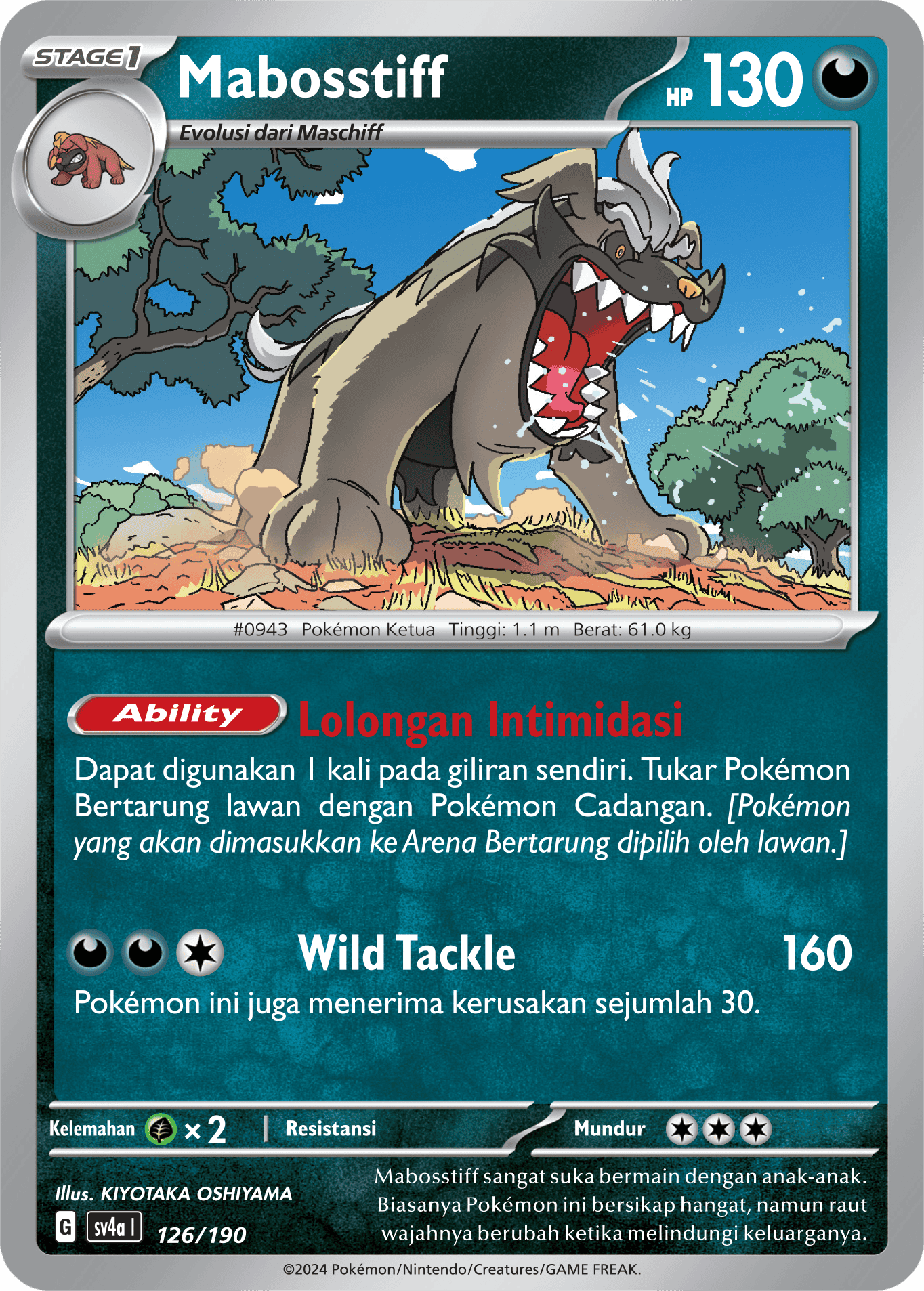 Mabosstiff 126 — Harta Berkilau ex (Indonesian Pokémon TCG card)