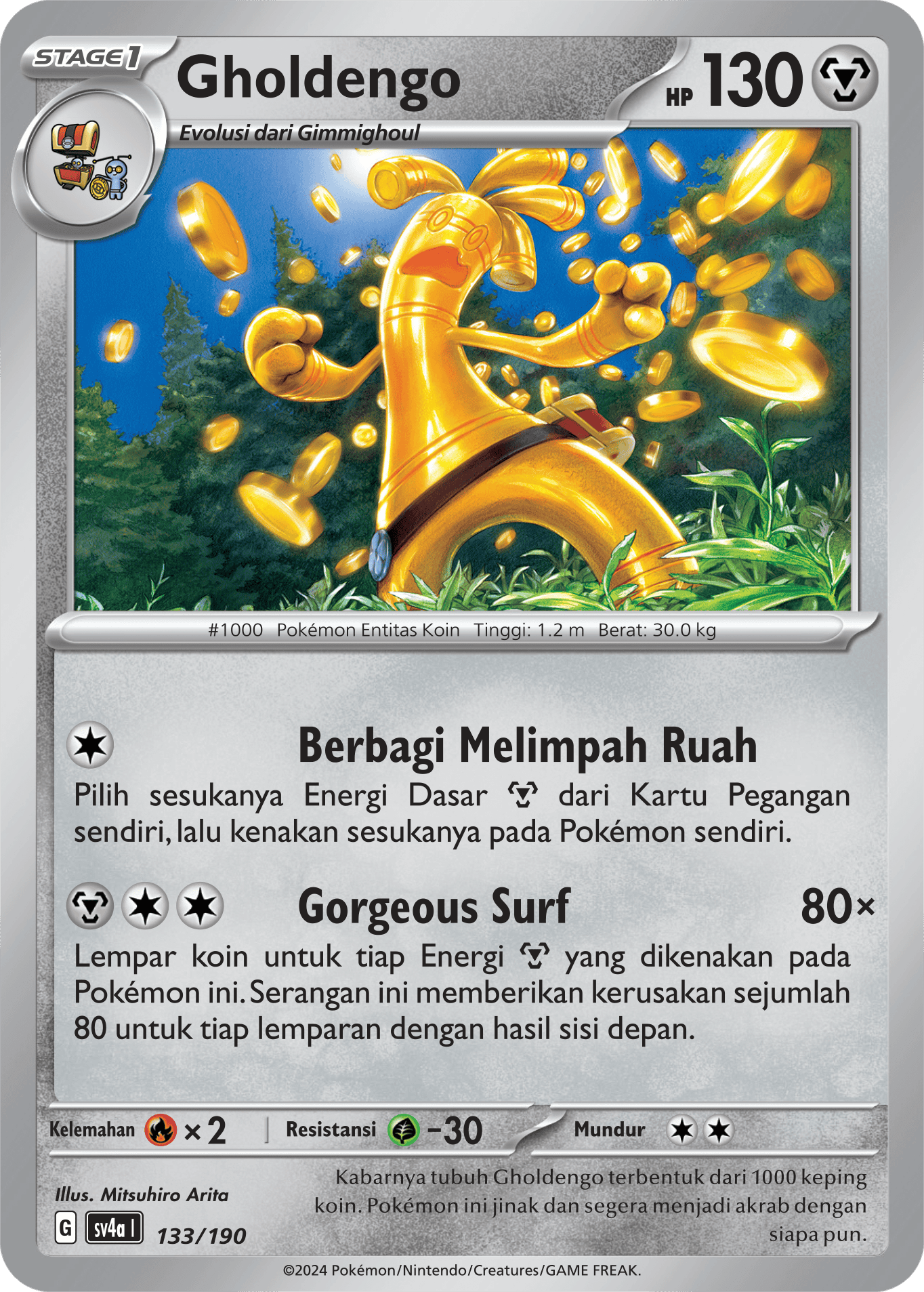 SV4a #133 133 — Harta Berkilau ex (Indonesian Pokémon TCG card)