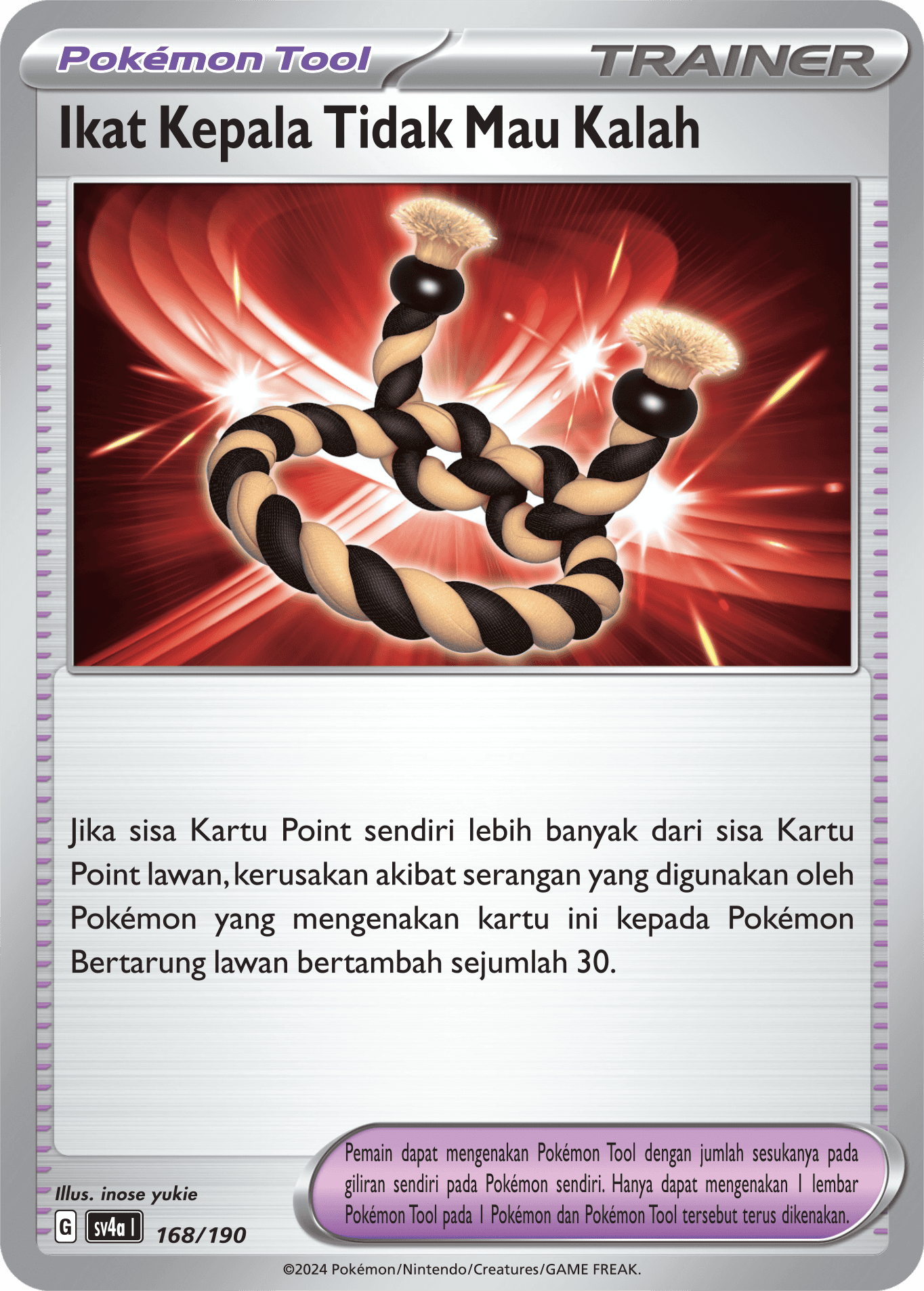 Ikat Kepala Tidak Mau Kalah[Pokémon Tool] 168 — Harta Berkilau ex (Indonesian Pokémon TCG card)