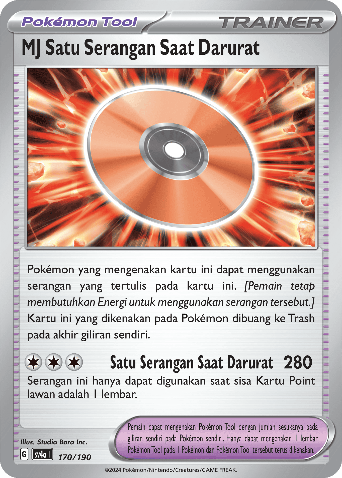 MJ Satu Serangan Saat Darurat 170 — Harta Berkilau ex (Indonesian Pokémon TCG card)