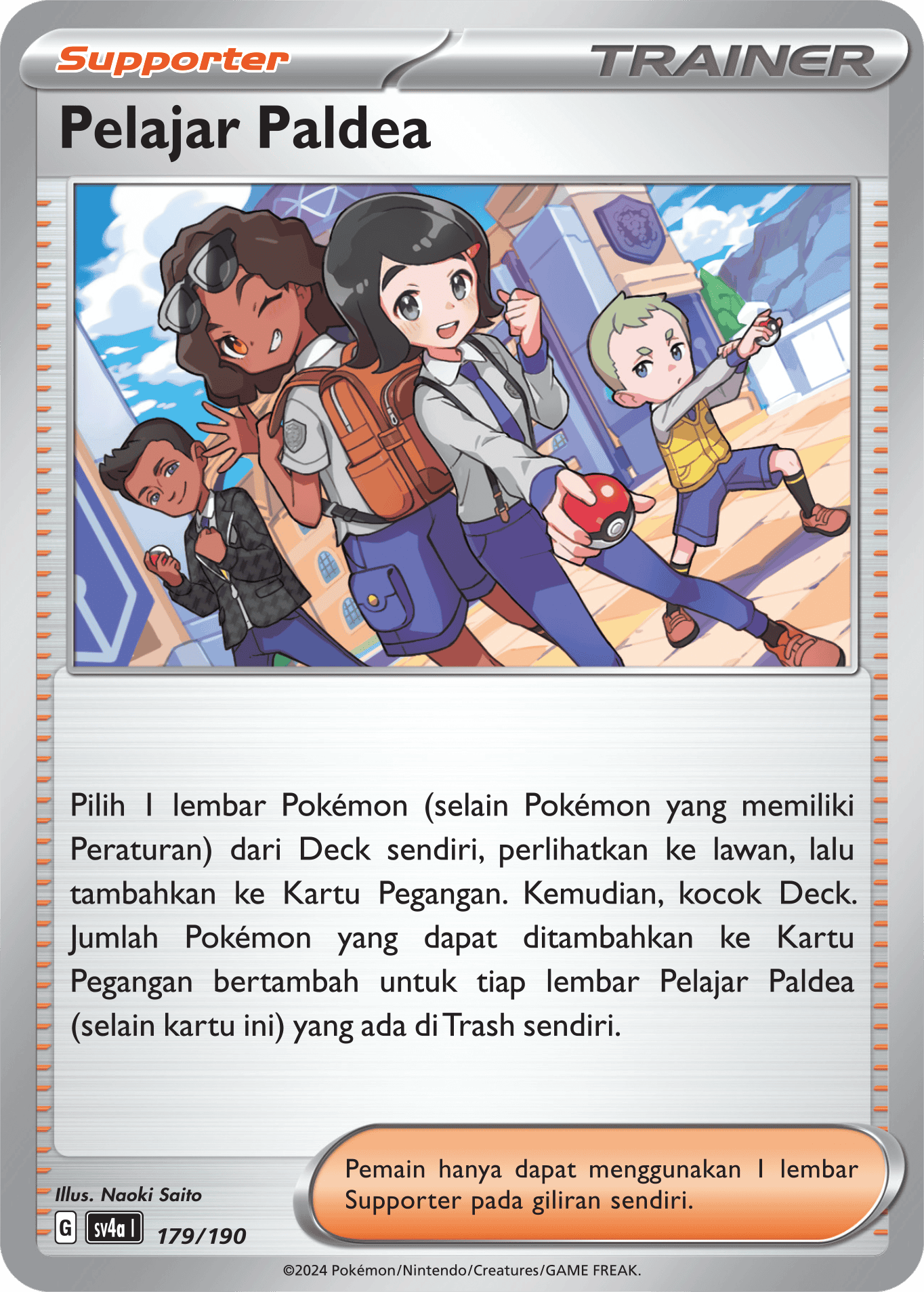 Pelajar Paldea 179 — Harta Berkilau ex (Indonesian Pokémon TCG card)