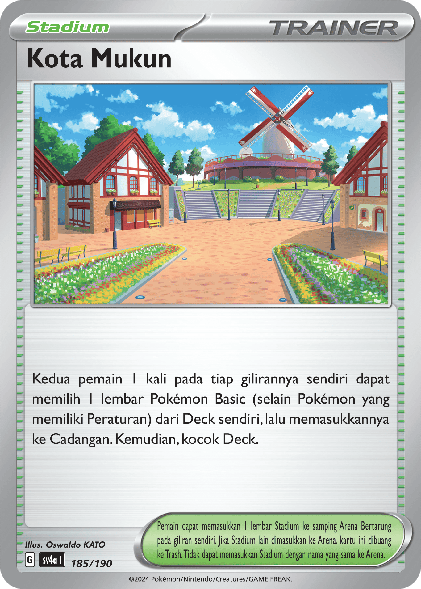 Kota Mukun[Stadium] 185 — Harta Berkilau ex (Indonesian Pokémon TCG card)