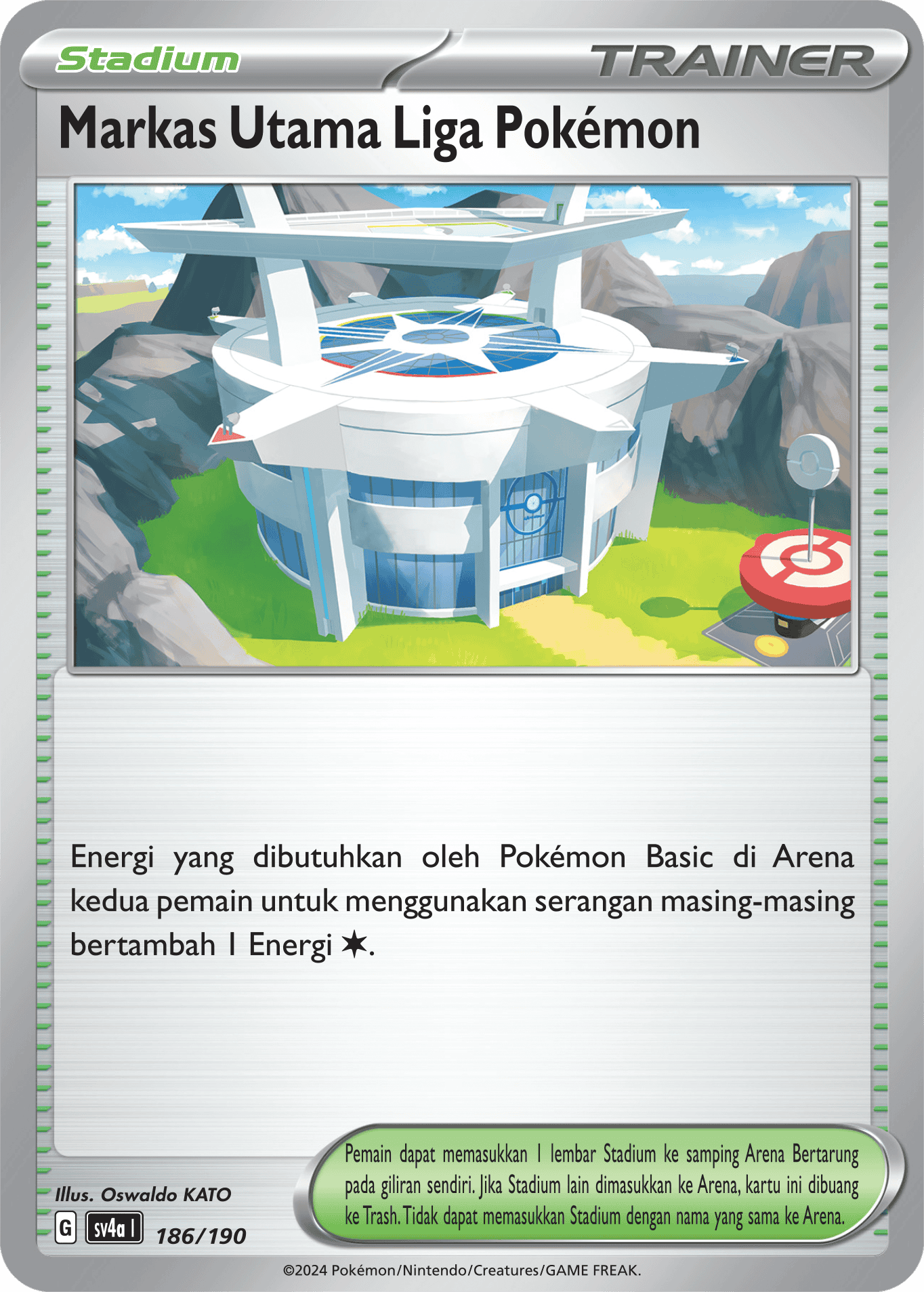 Markas Utama Liga Pokémon 186 — Harta Berkilau ex (Indonesian Pokémon TCG card)