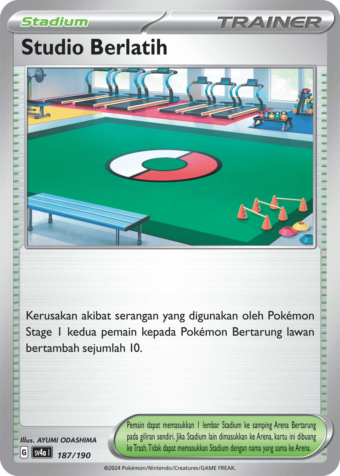 Studio Berlatih[Stadium] 187 — Harta Berkilau ex (Indonesian Pokémon TCG card)