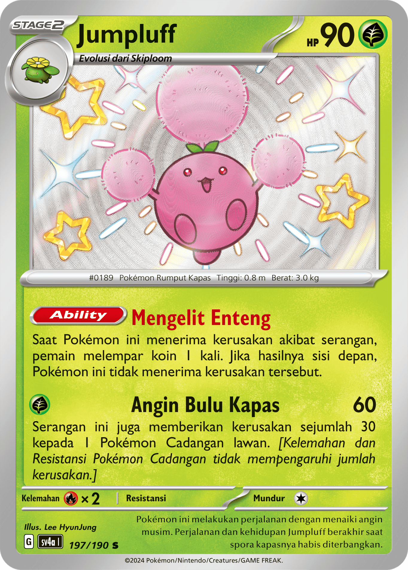 Jumpluff 197 — Harta Berkilau ex (Indonesian Pokémon TCG card)