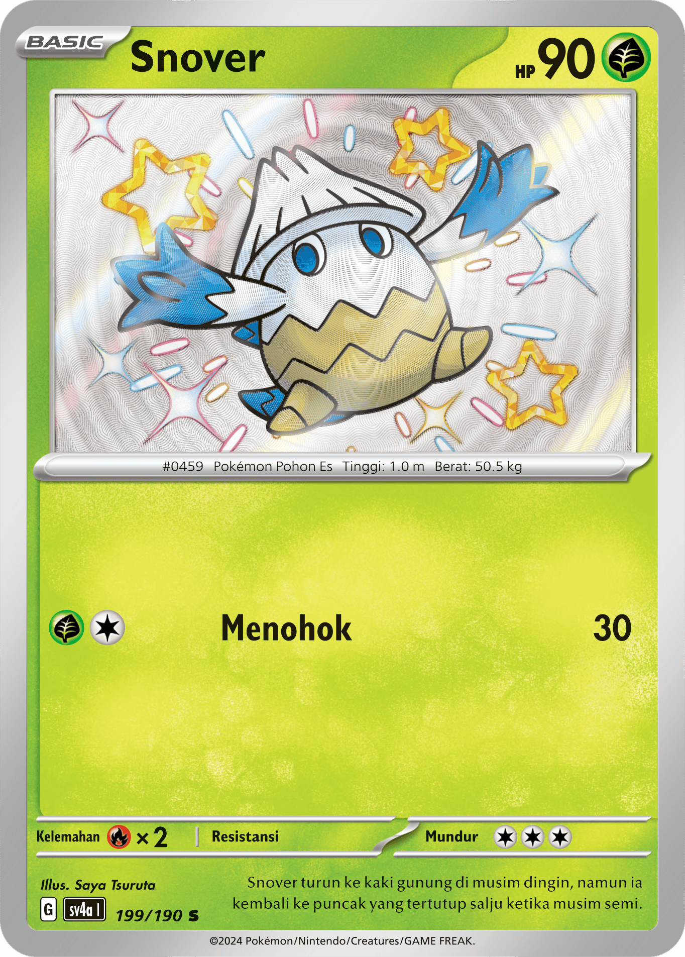 Snover 199 — Harta Berkilau ex (Indonesian Pokémon TCG card)