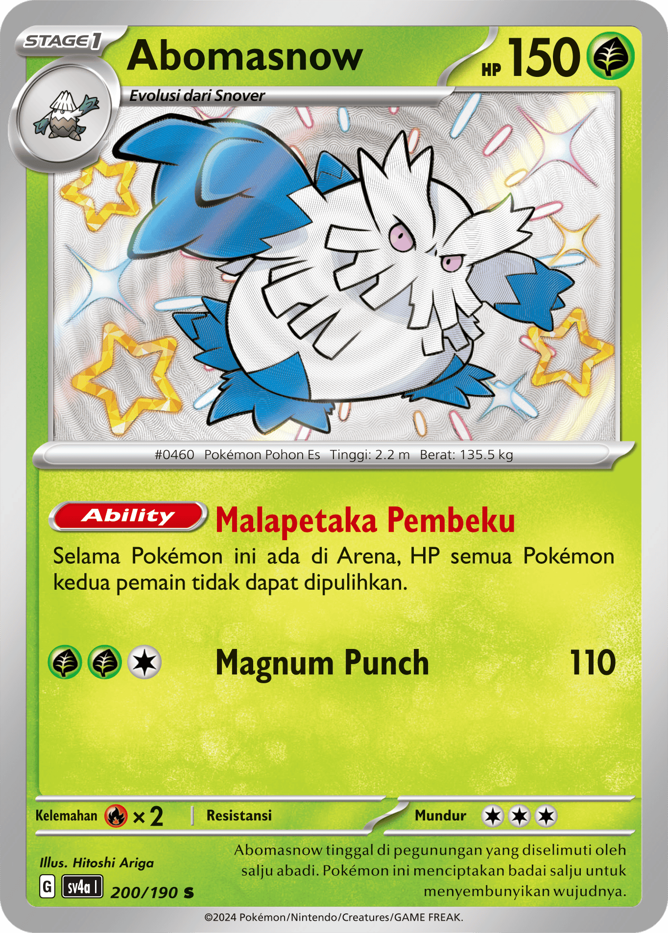 Abomasnow 200 — Harta Berkilau ex (Indonesian Pokémon TCG card)