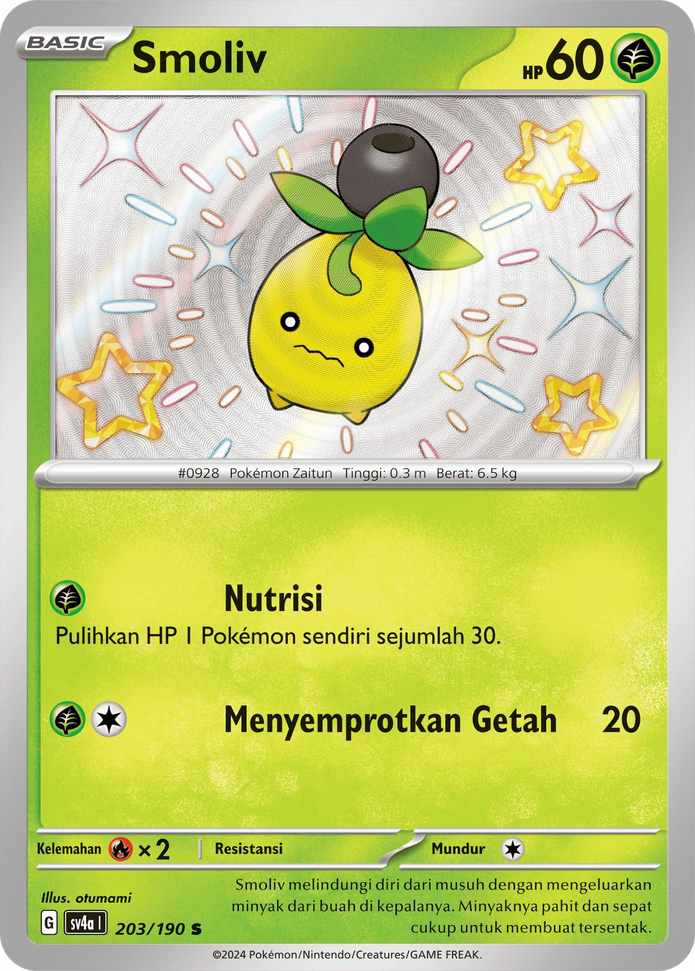Smoliv 203 — Harta Berkilau ex (Indonesian Pokémon TCG card)