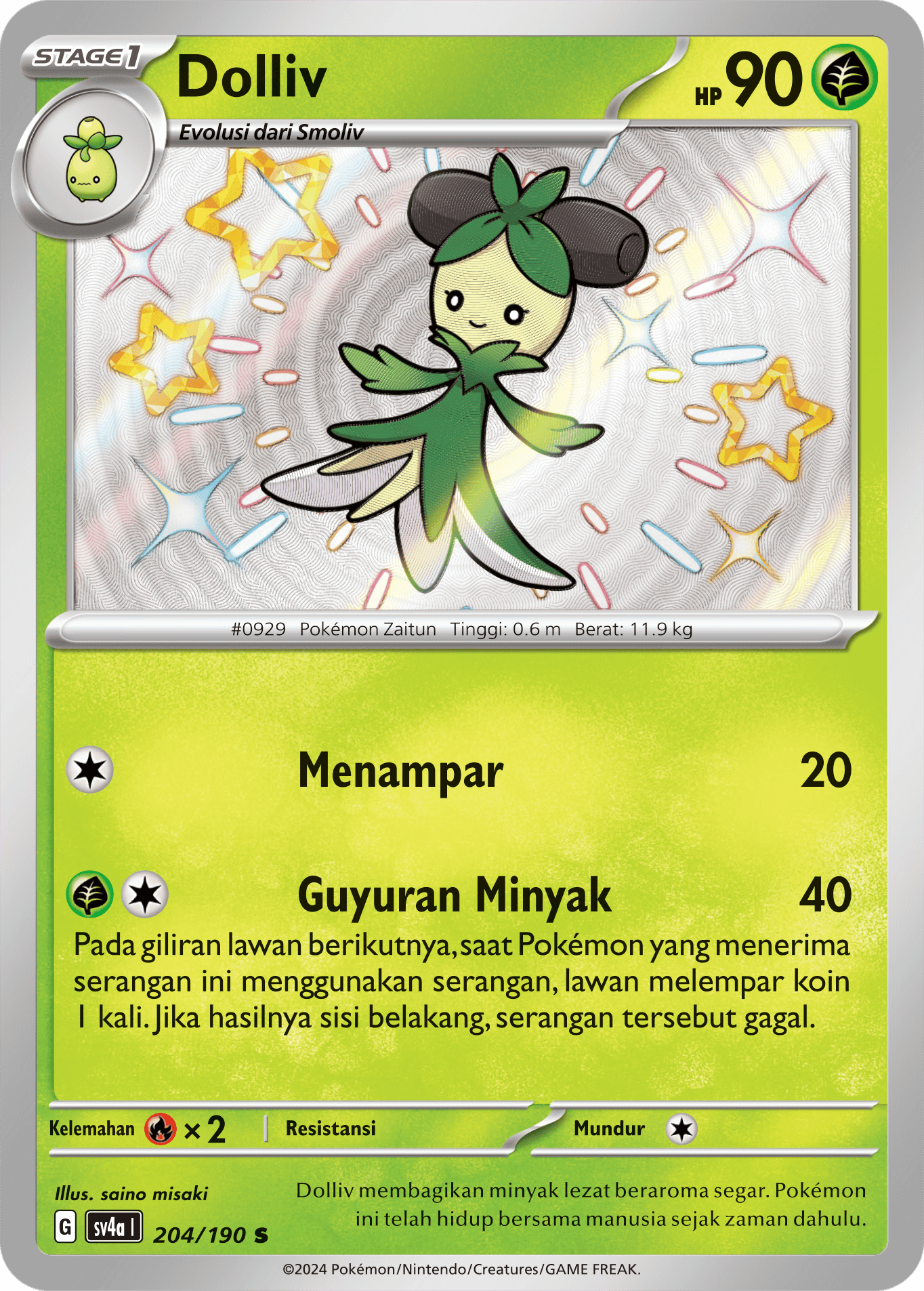 Dolliv 204 — Harta Berkilau ex (Indonesian Pokémon TCG card)